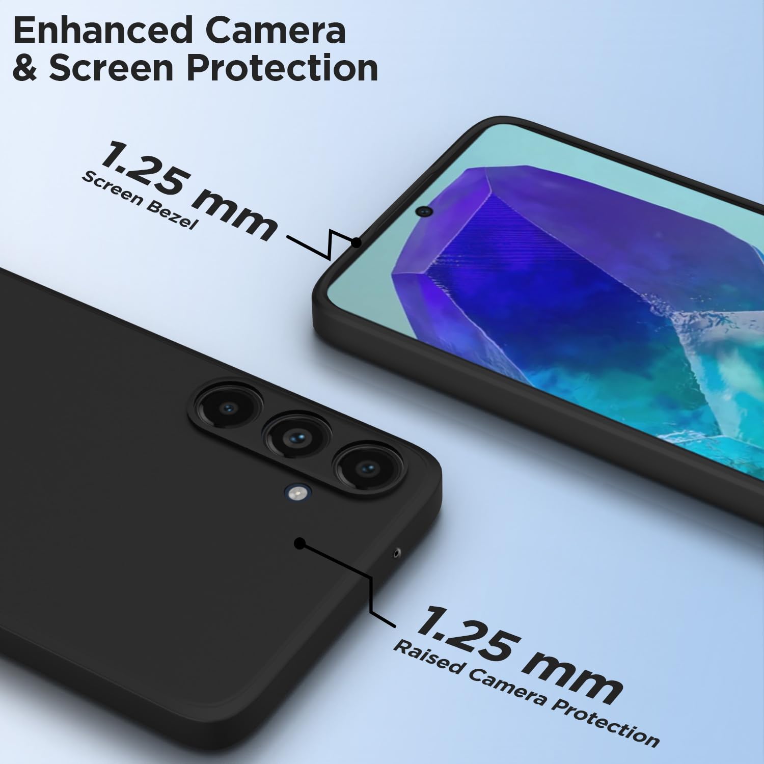 Pikkme Samsung Galaxy A35 5G Soft Matte Silicone Shockproof Case (Black)