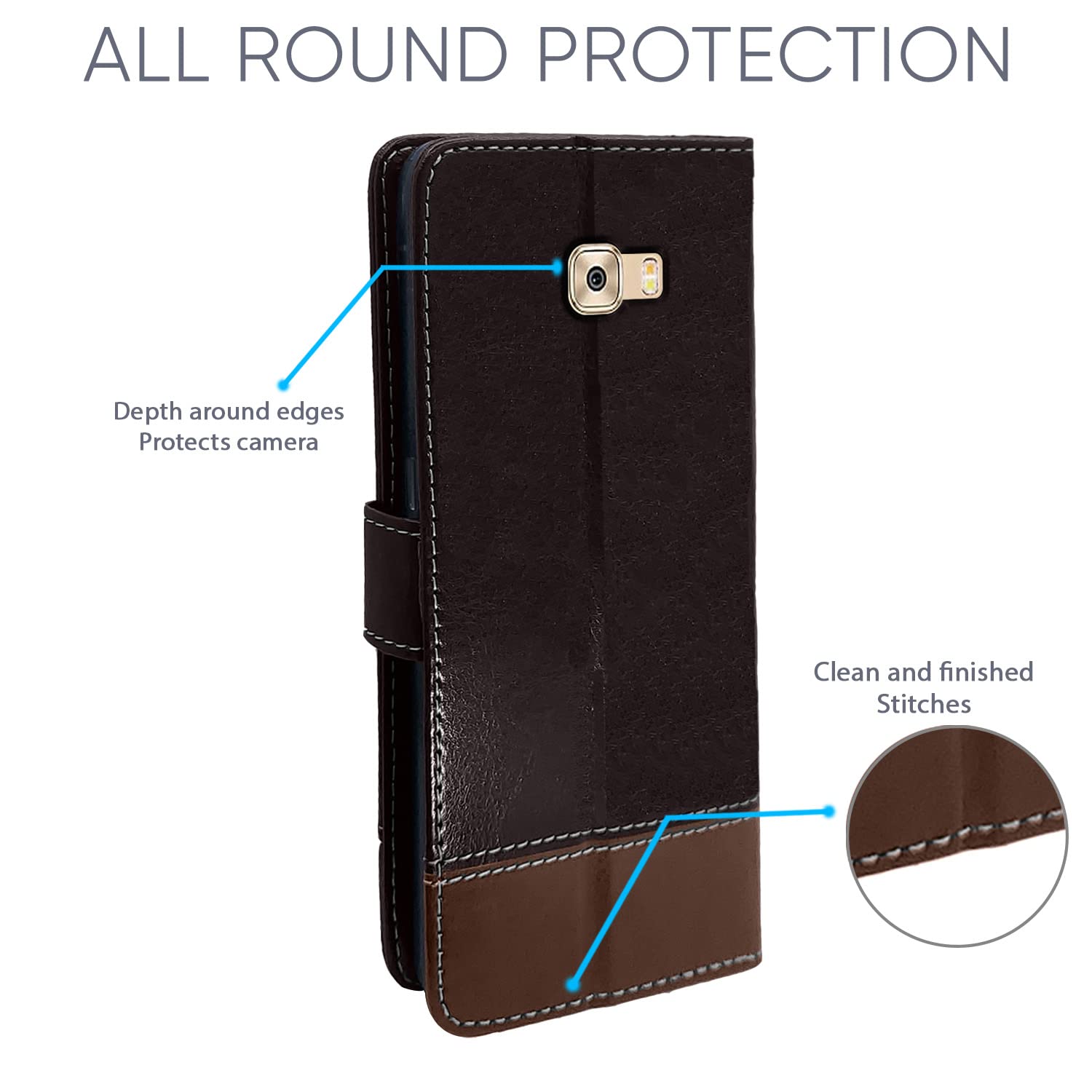 Coffee & brown flip case for Samsung C7 Pro – Pikkme – photo 4