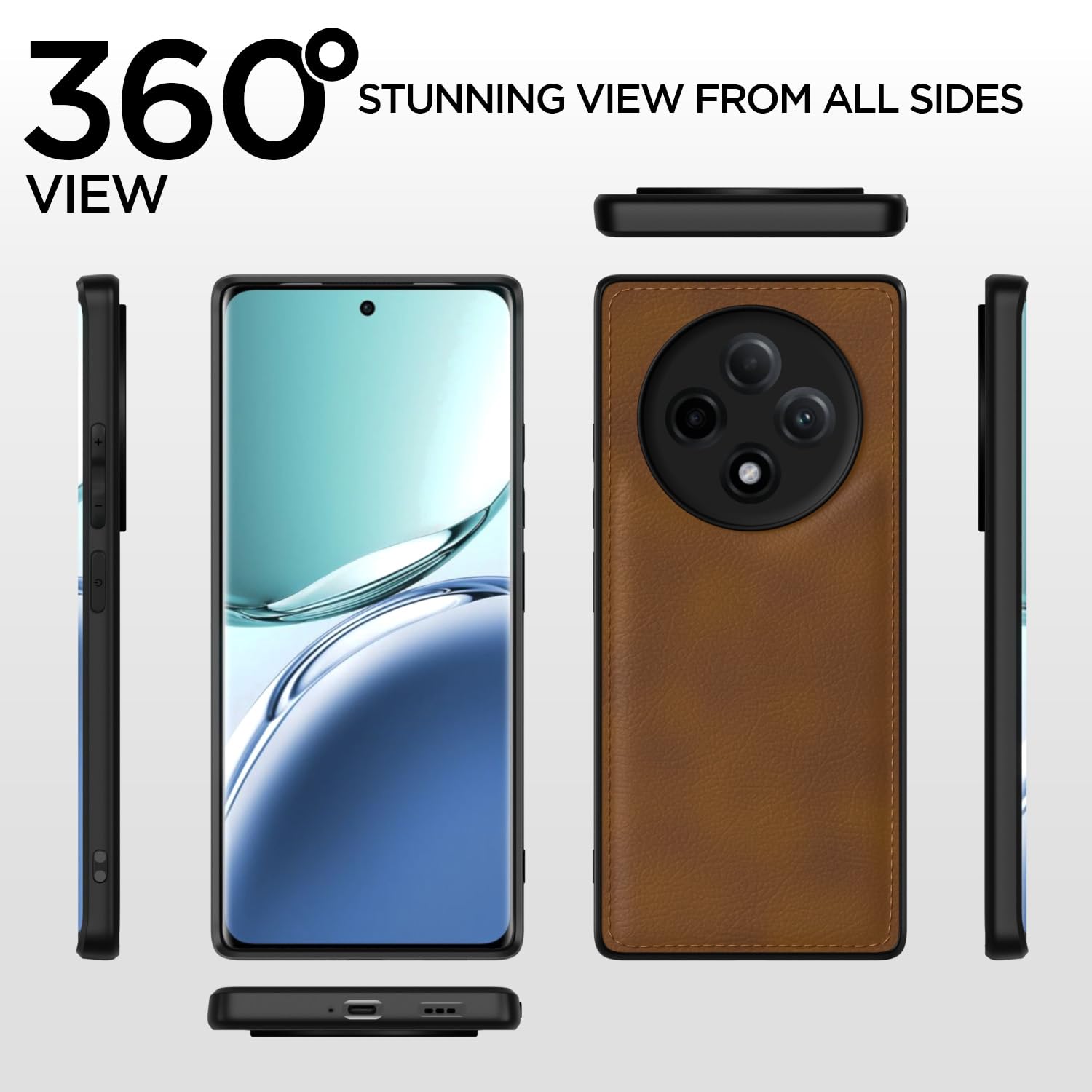 Pikkme Oppo F27 Pro Plus 5G Leatherback Back Case | Brown