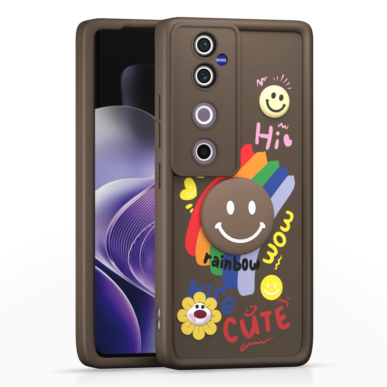 Brown Soft Silicone mobile back cover for Vivo V40/V40 Pro/T3 Ultra 5G – Pikkme