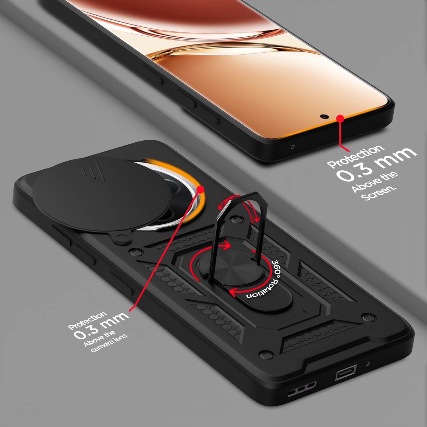 Pikkme black mobile back cover for Oppo F27 Pro Plus 5G/360 – photo 4