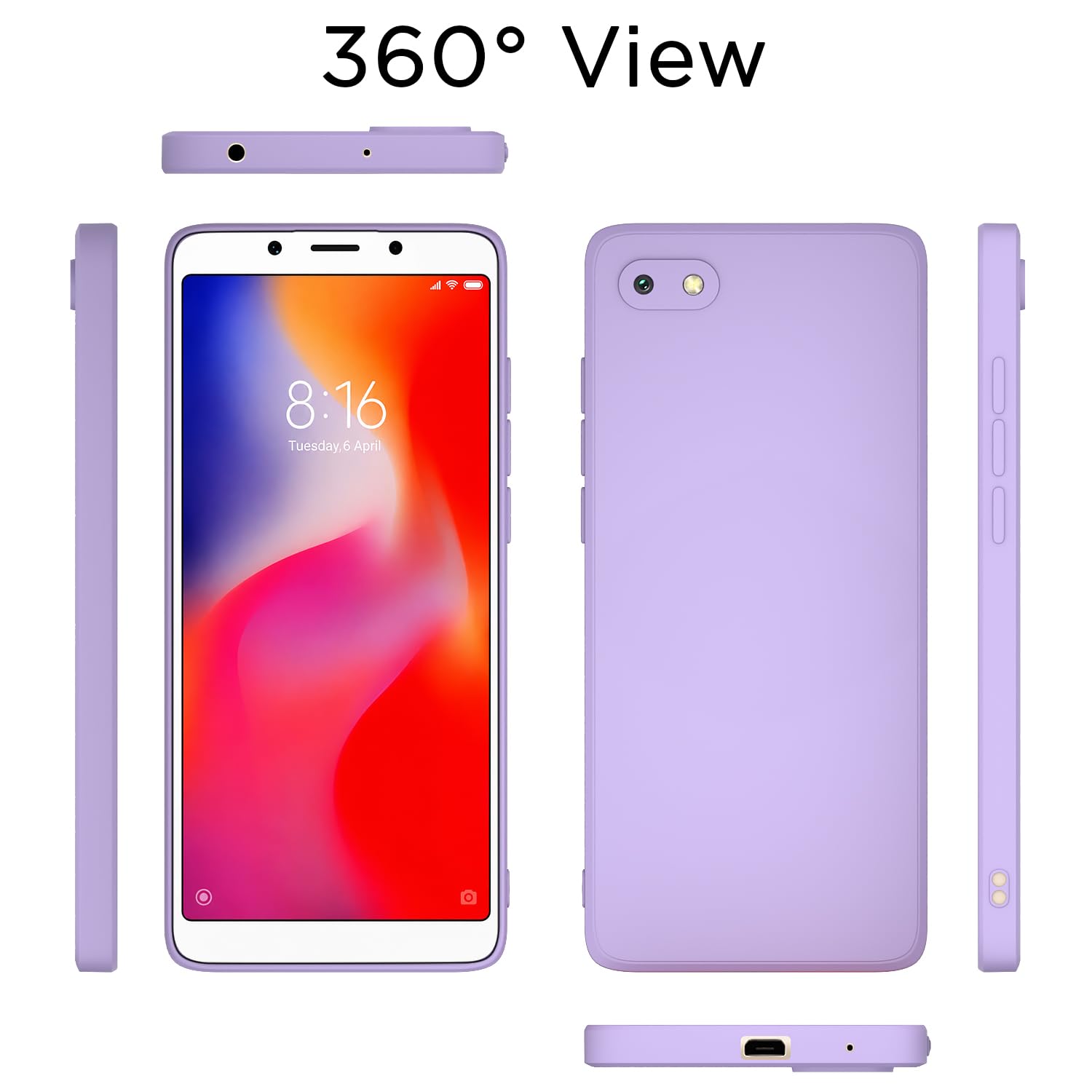 Redmi 6A phone cover in purple by Pikkme – photo 4
