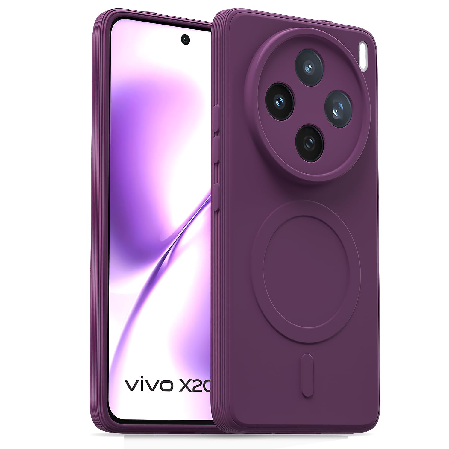 Pikkme purple MagSafe mobile back cover for Vivo X200T 5G
