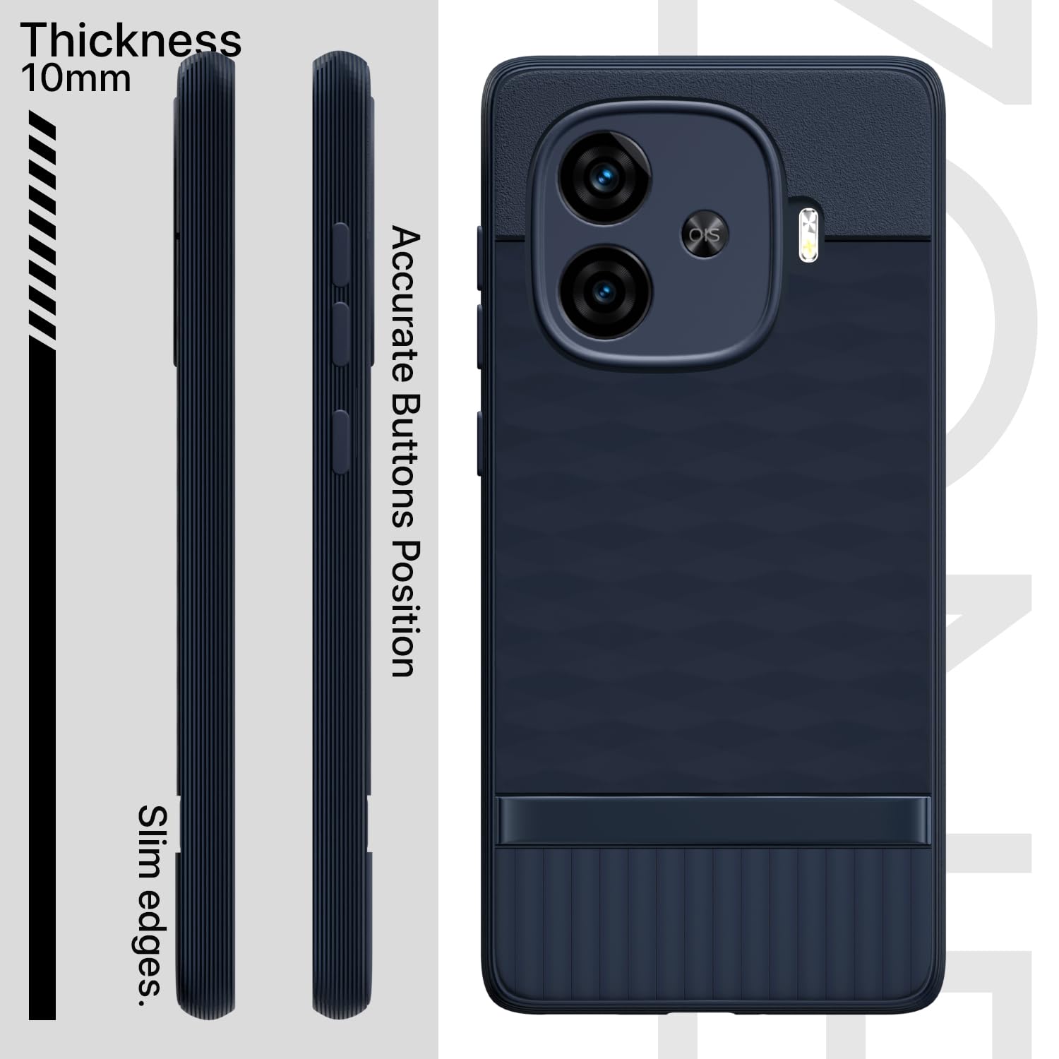 Pikkme iQOO Neo 10R 5G / iQOO Z9 Turbo 5G / Vivo Y200 GT 5G Shockproof Soft Flexible Gencase Back Cover (Blue)