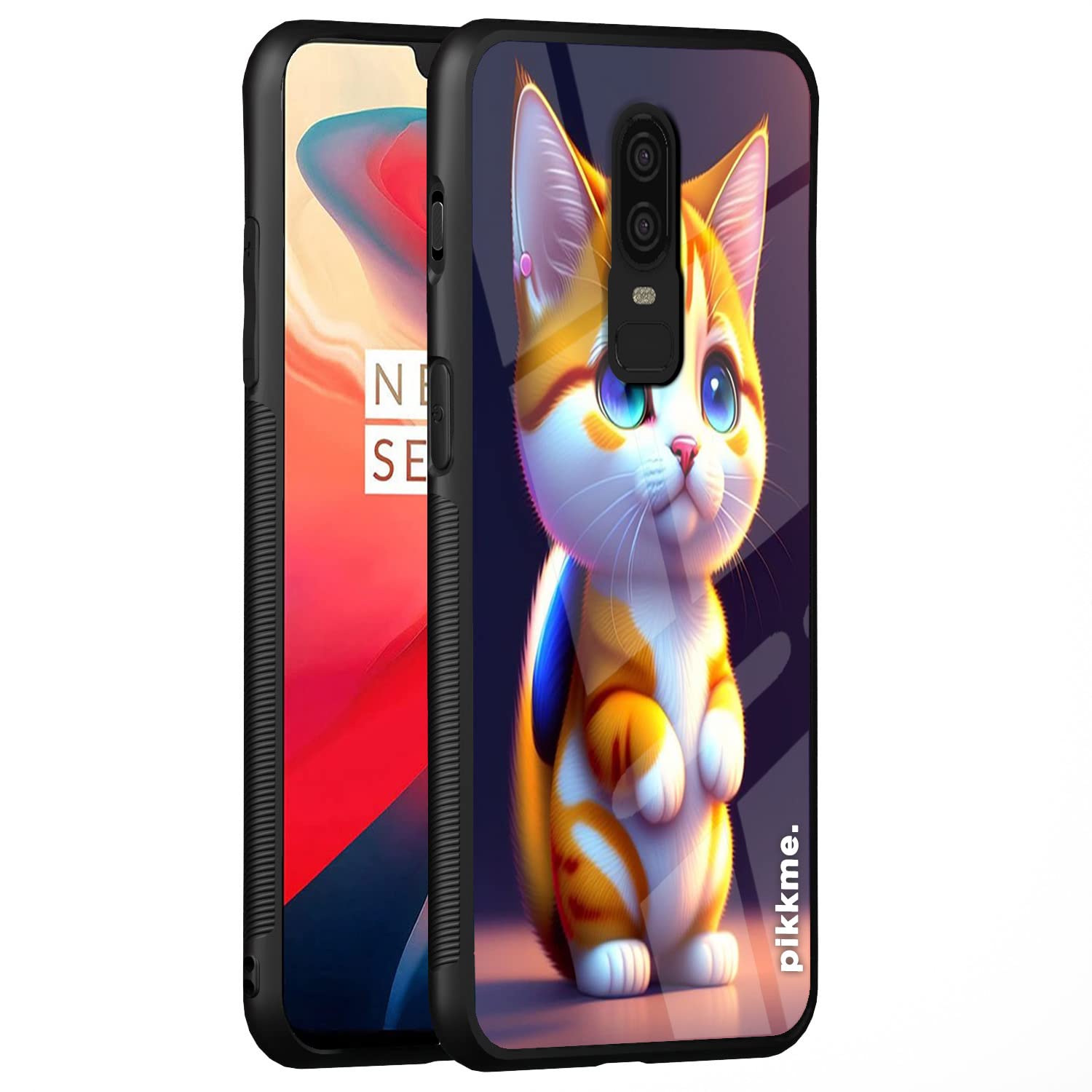 Pikkme Cat mobile back cover for OnePlus 6
