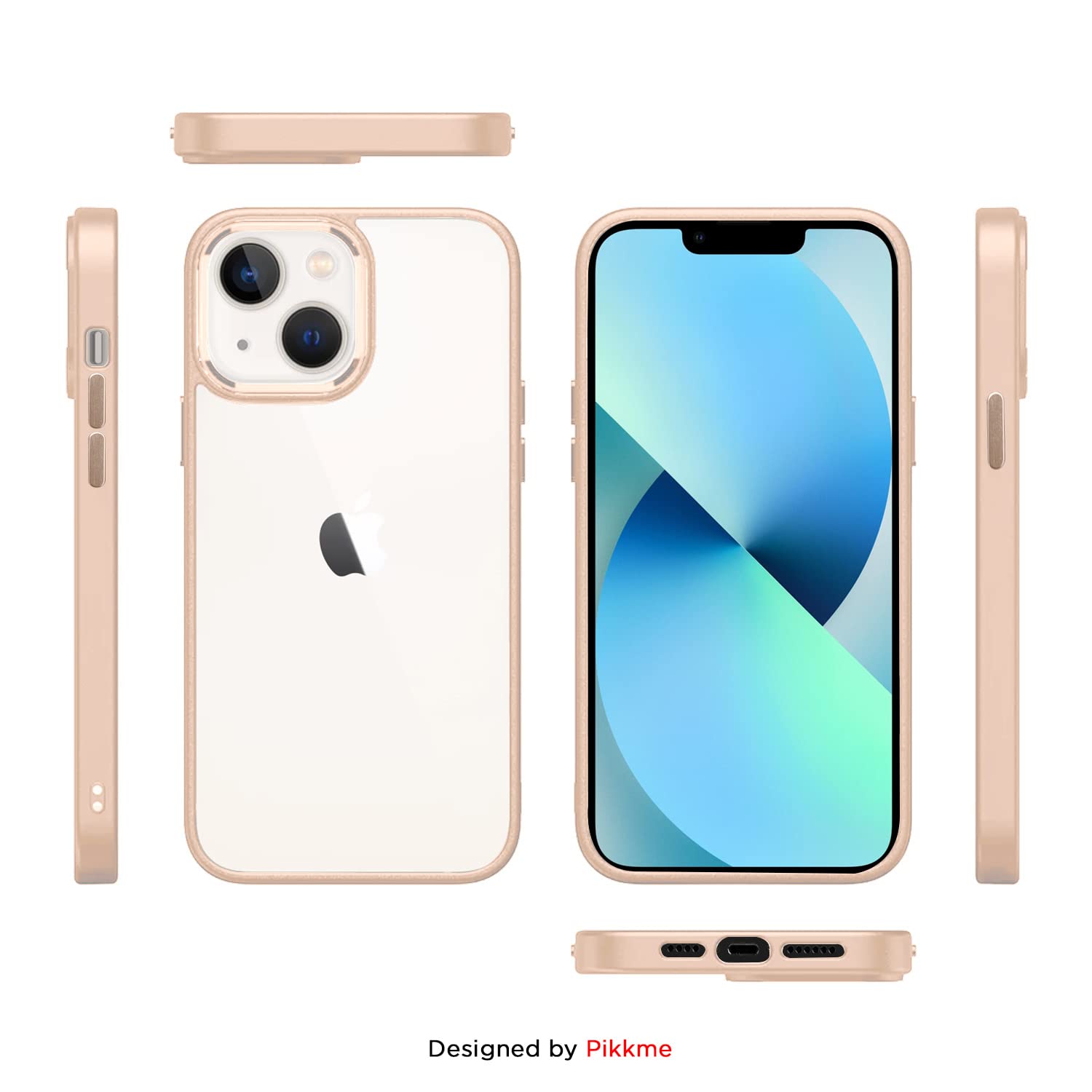 Pikkme iPhone 13 Electroplated Chrome Metal Ring Back Cover (Face)