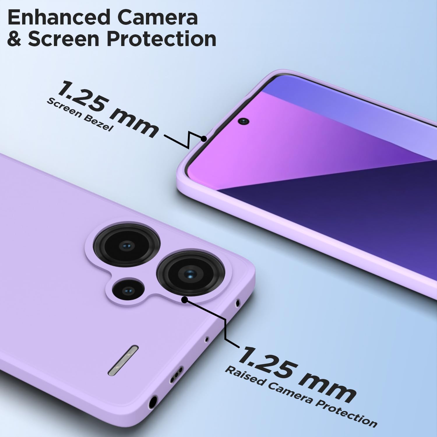 Pikkme Redmi Note 13 Pro Plus 5G Liquid Silicone Back Cover | Purple
