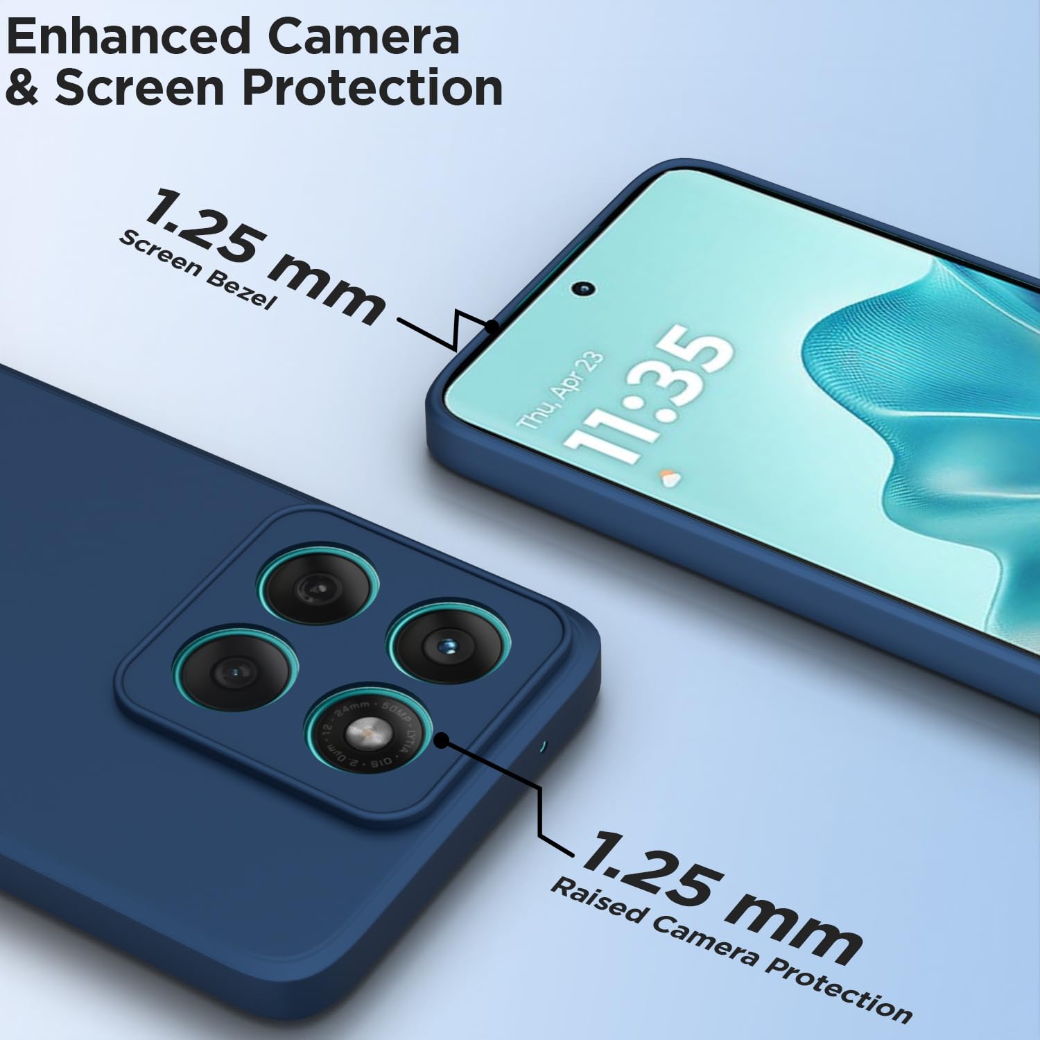 Pikkme Moto Edge 60 Fusion 5g Liquid Silicone Back Cover (Blue)