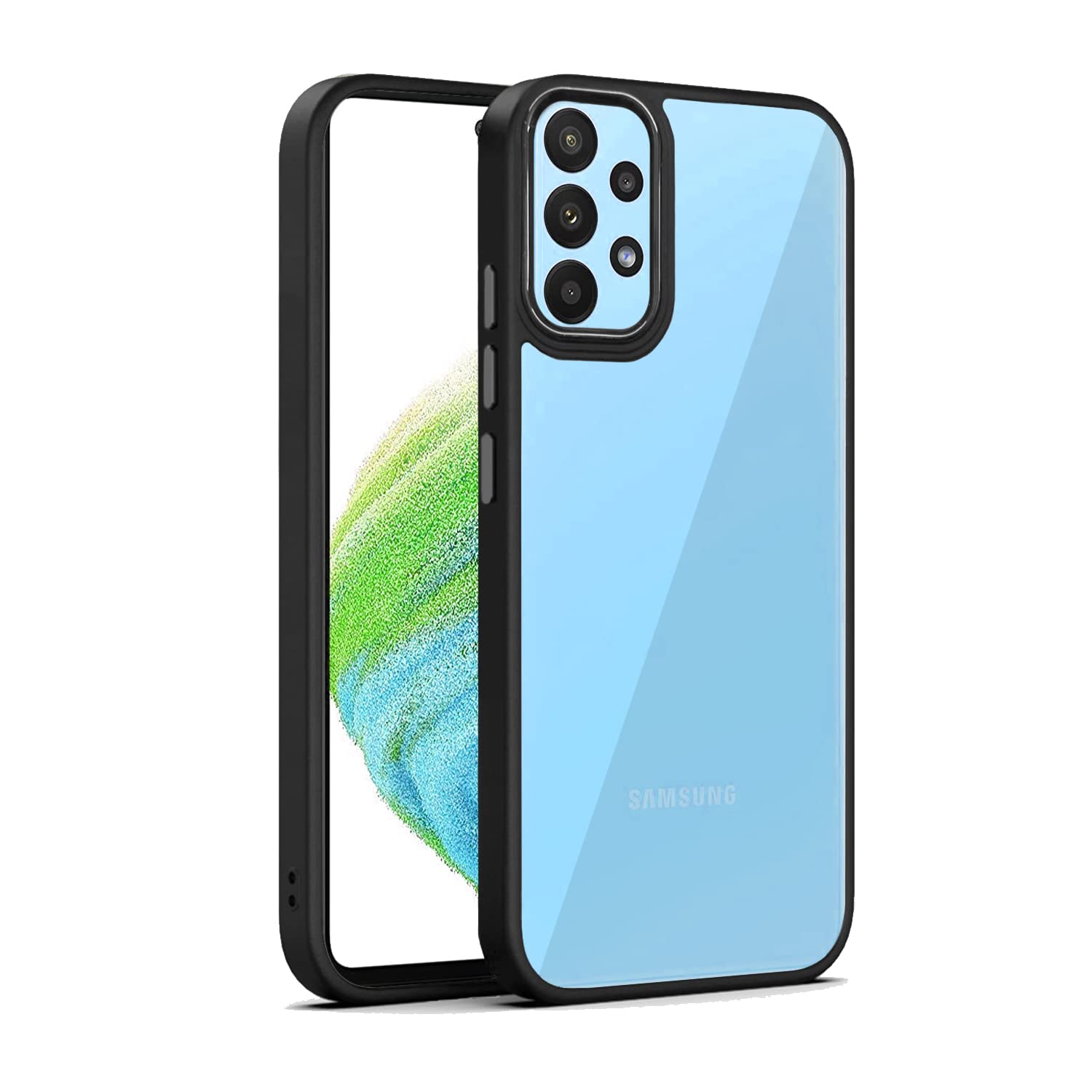 Samsung A73 5G mobile back cover in black by Pikkme