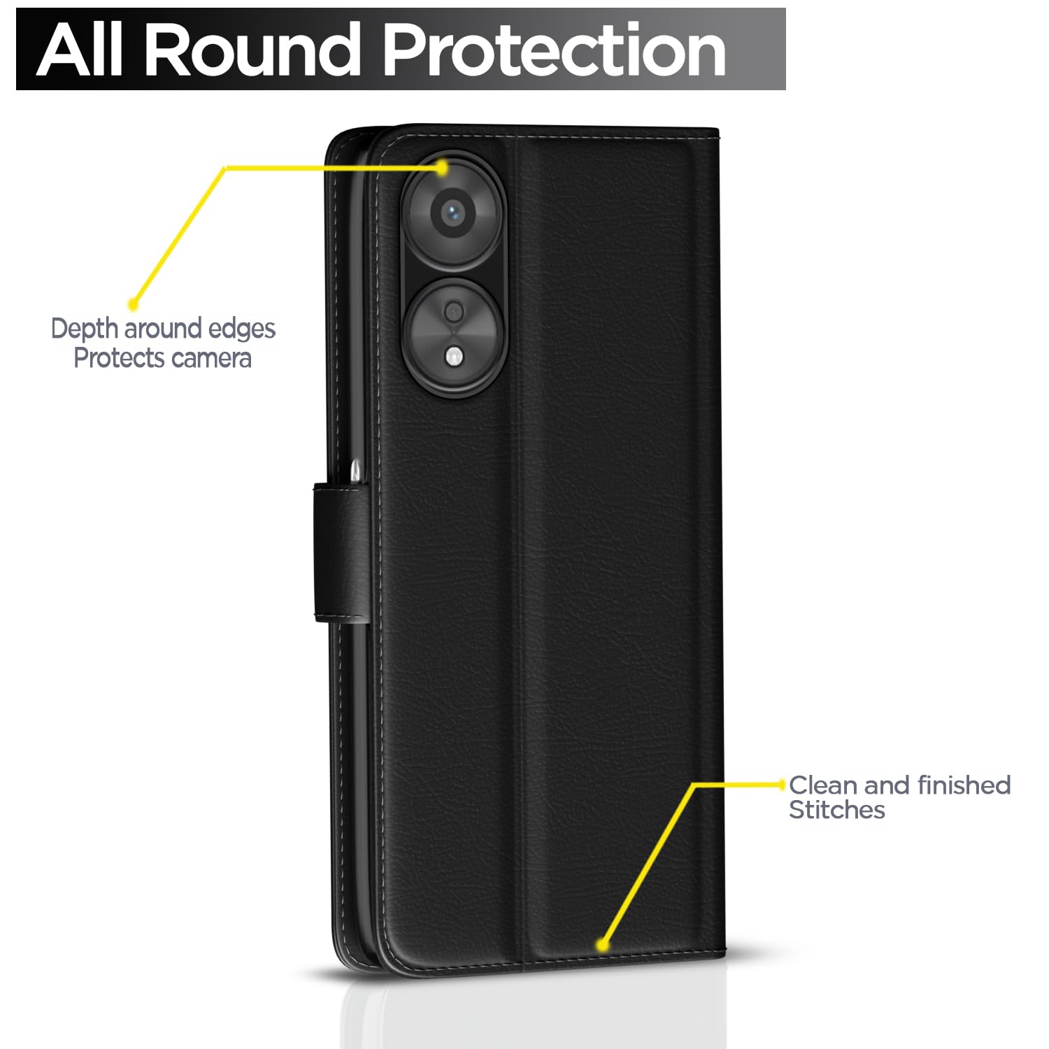 Pikkme Oppo A78 5G black wallet flip cover – photo 4