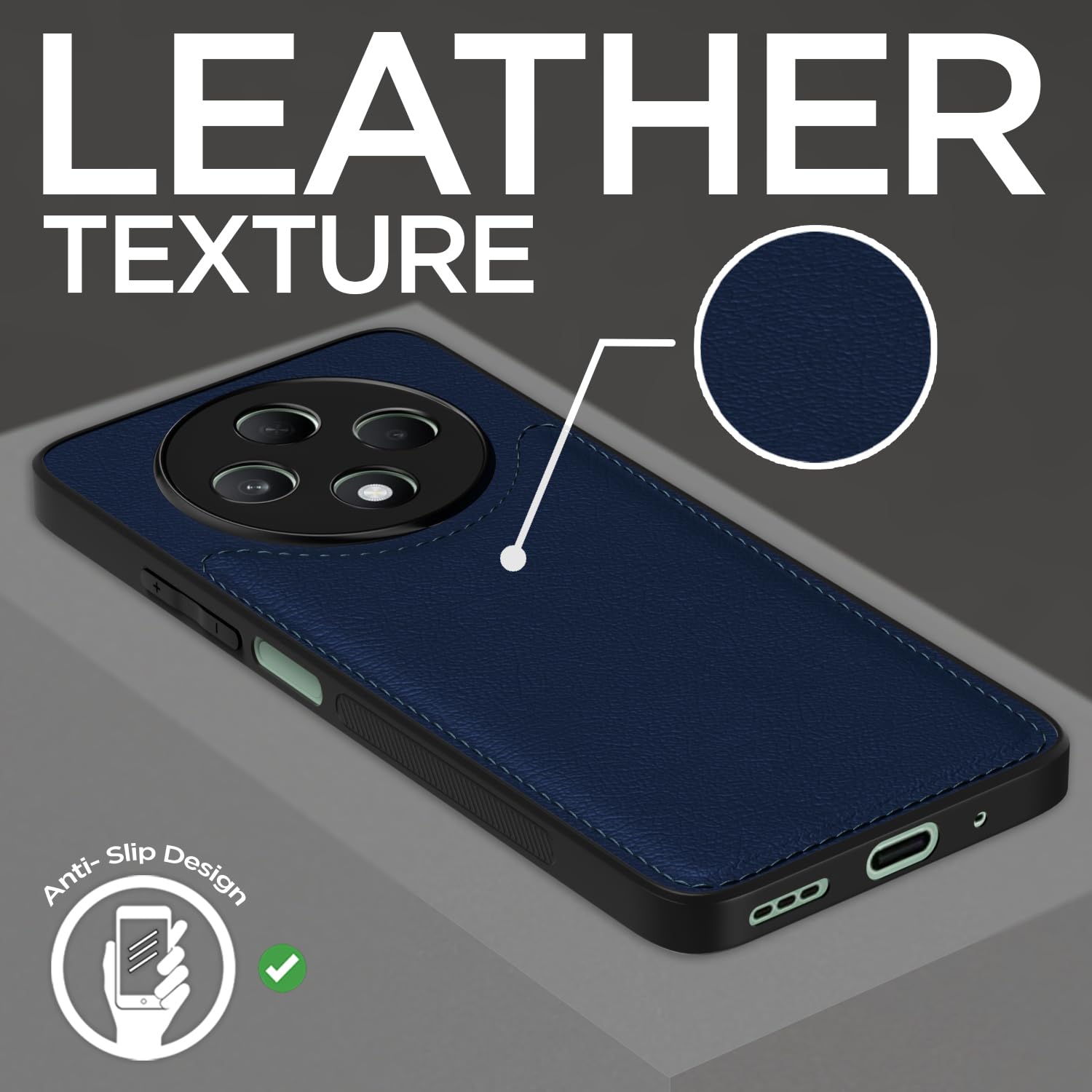 Pikkme Oppo F27 5G Leatherback Back Case | Blue