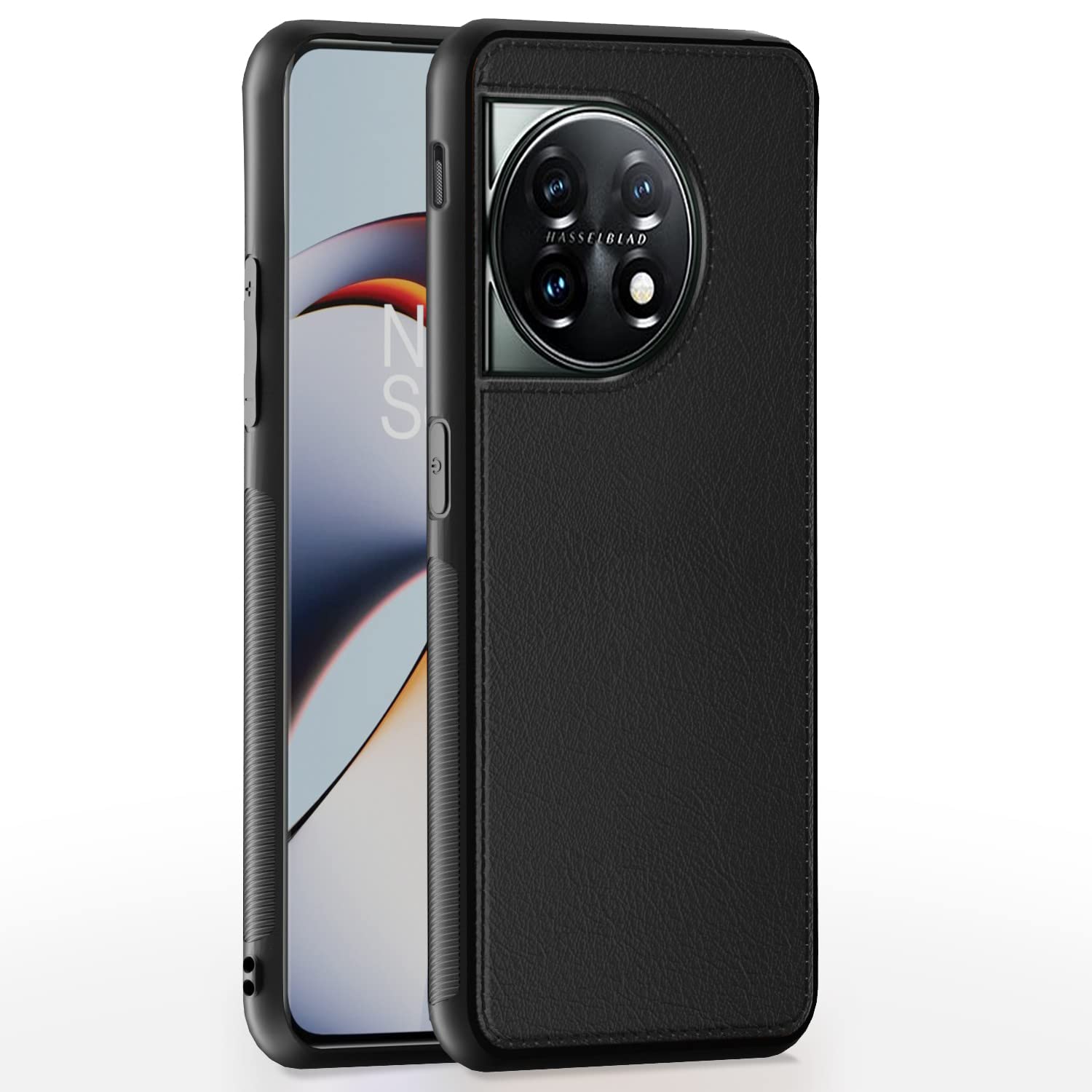 Pikkme OnePlus 11 5G Leather black mobile back cover