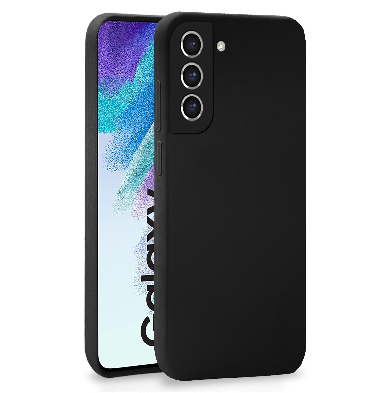 Black Liquid Silicone phone cover for Samsung S21 FE 5G – Pikkme