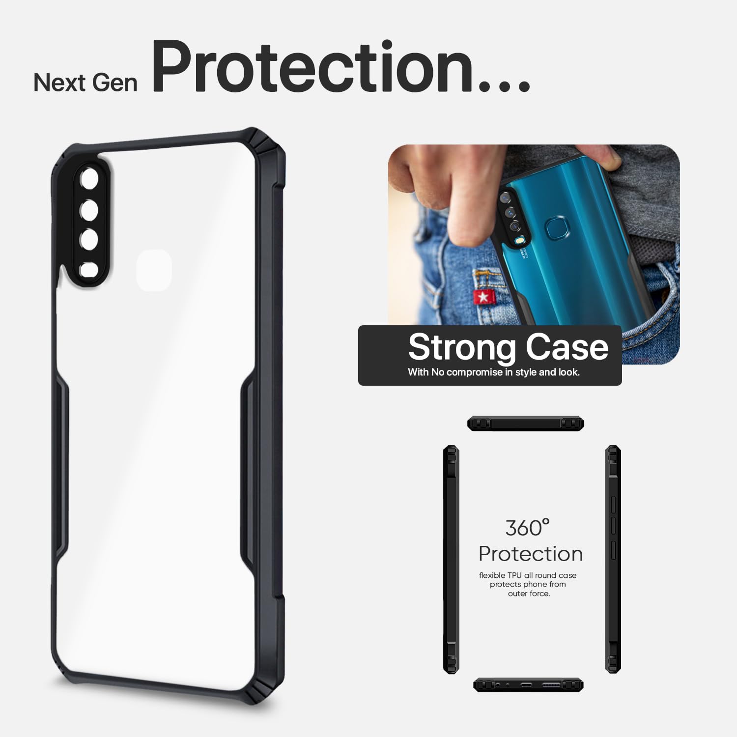 Pikkme Vivo Y12 / Y15 / Y17 / U10 Eagle Back Cover (Black)