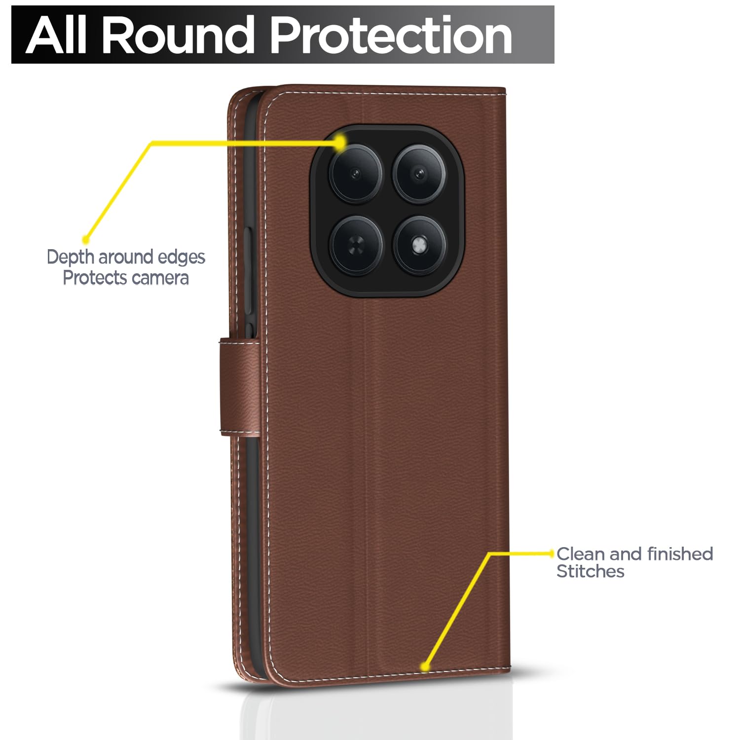 Redmi Note 15 5G Wallet wallet flip cover in tan by Pikkme – photo 4