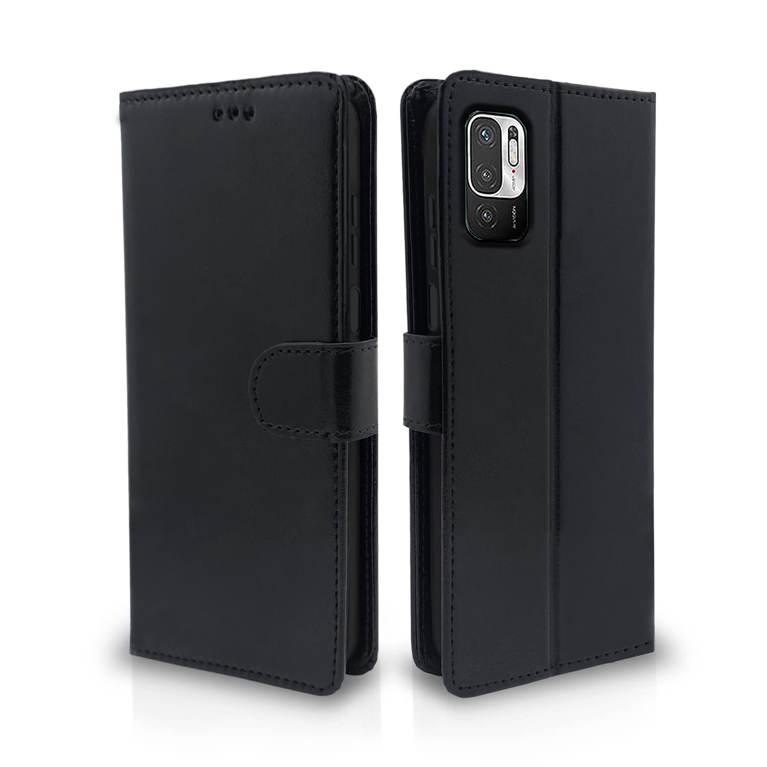 Redmi Note 10T Black Vintage Flip Cover