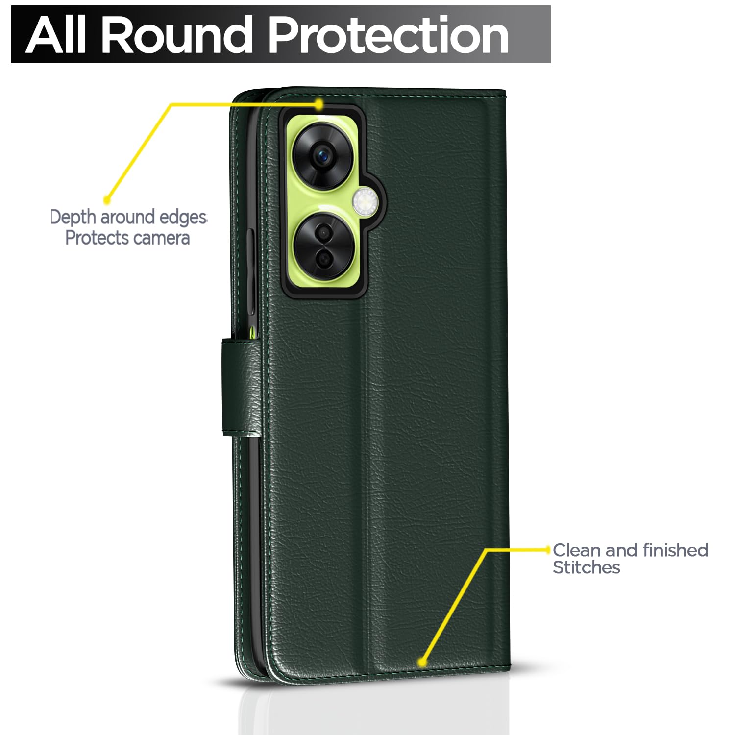 Pikkme OnePlus Nord CE 3 Lite 5G green flip case – photo 4