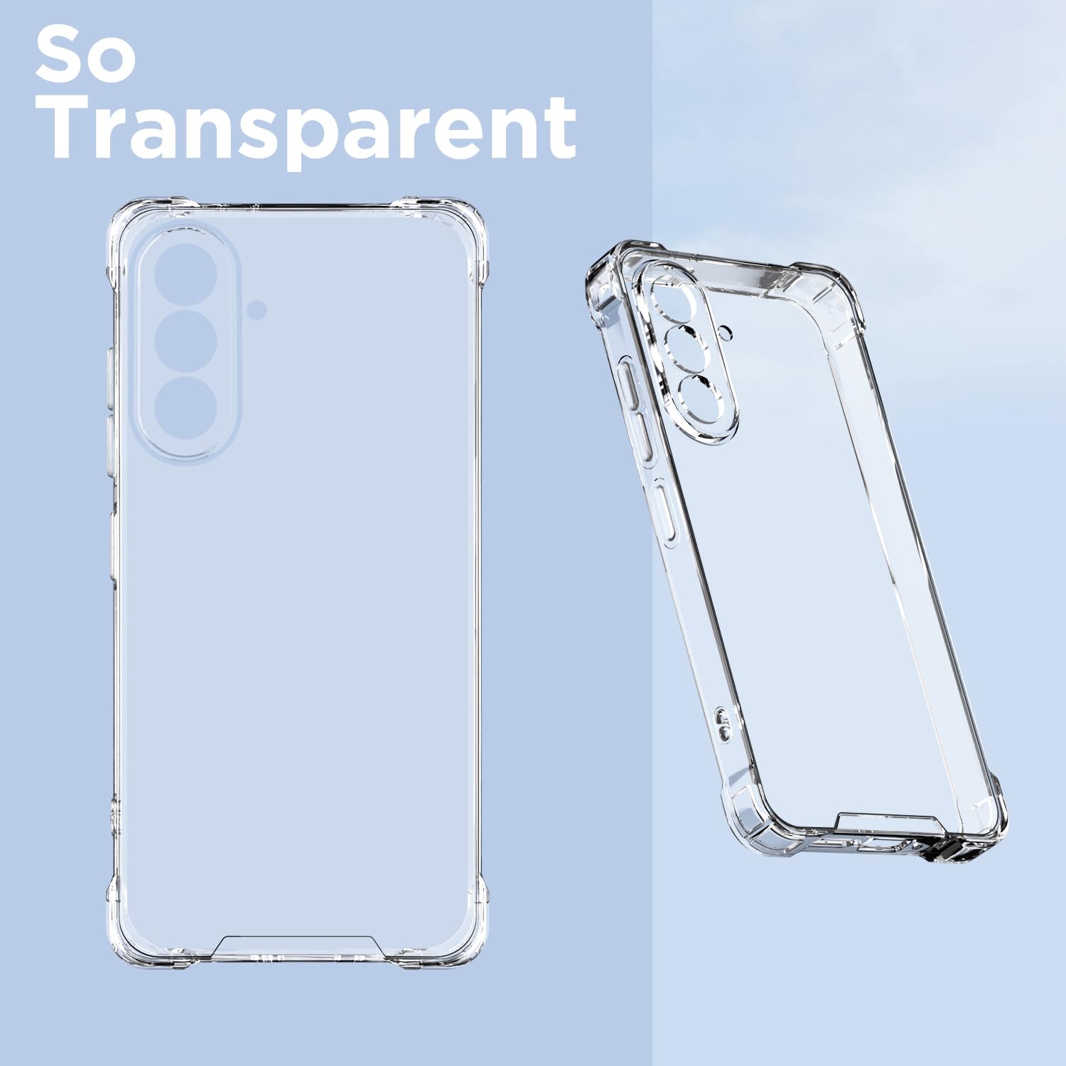 Pikkme Samsung Galaxy A36 5G PC + TPU Clear Transparent Back Cover (Transparent)