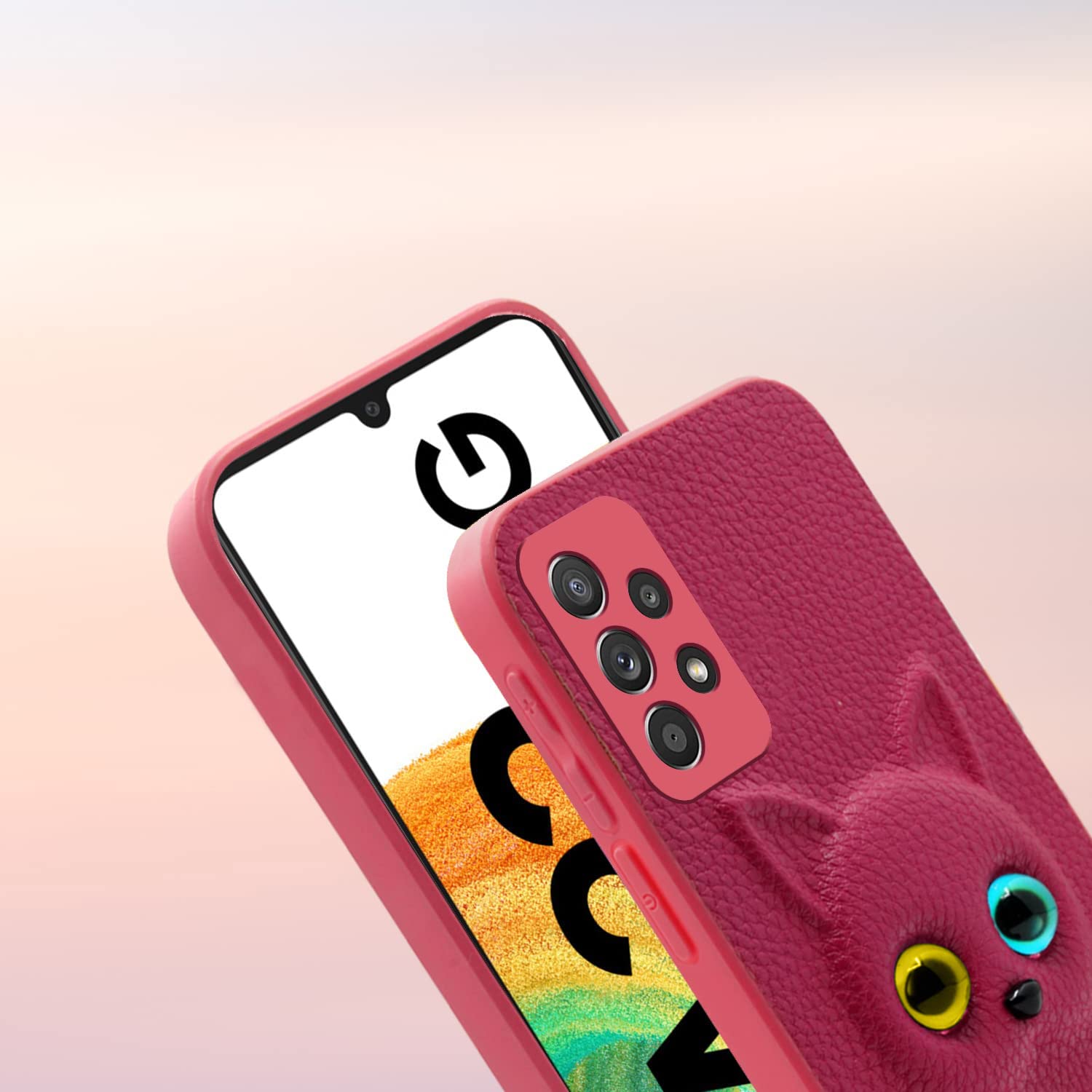 Pikkme Samsung Galaxy A33 5g Kitty Back Cover (Pink)