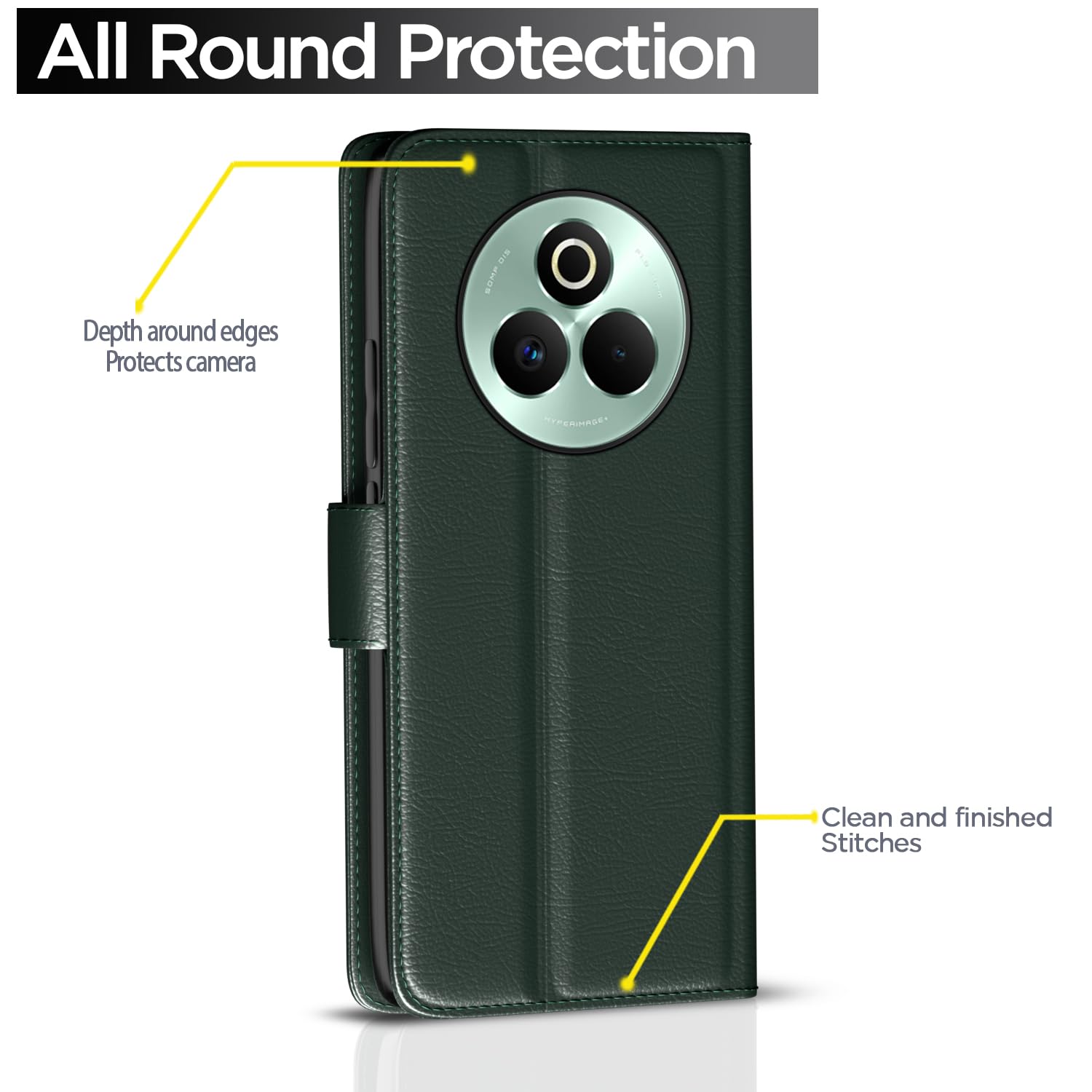 Pikkme green Wallet wallet flip cover for Realme P3 Pro 5G – photo 4