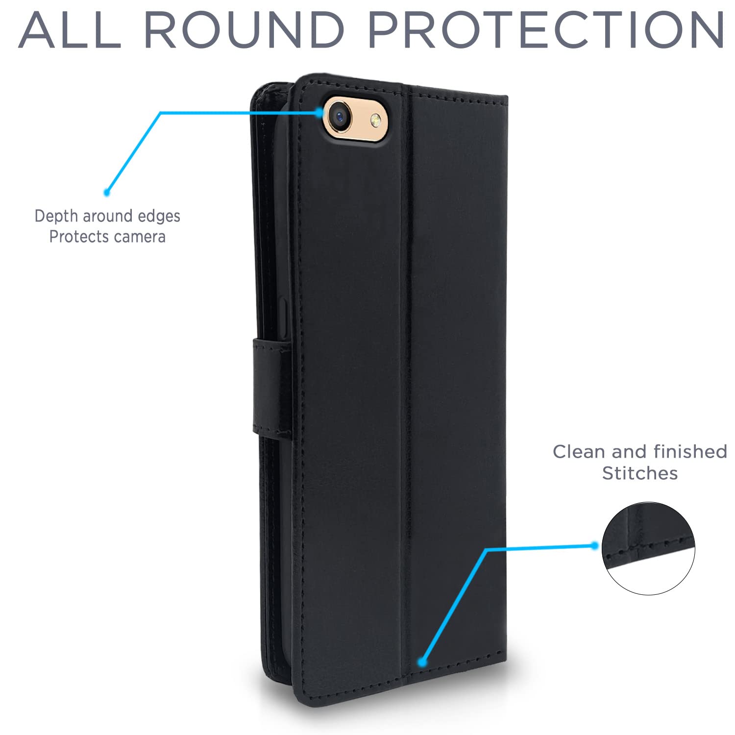 Pikkme Oppo F3 black mobile flip cover – photo 4