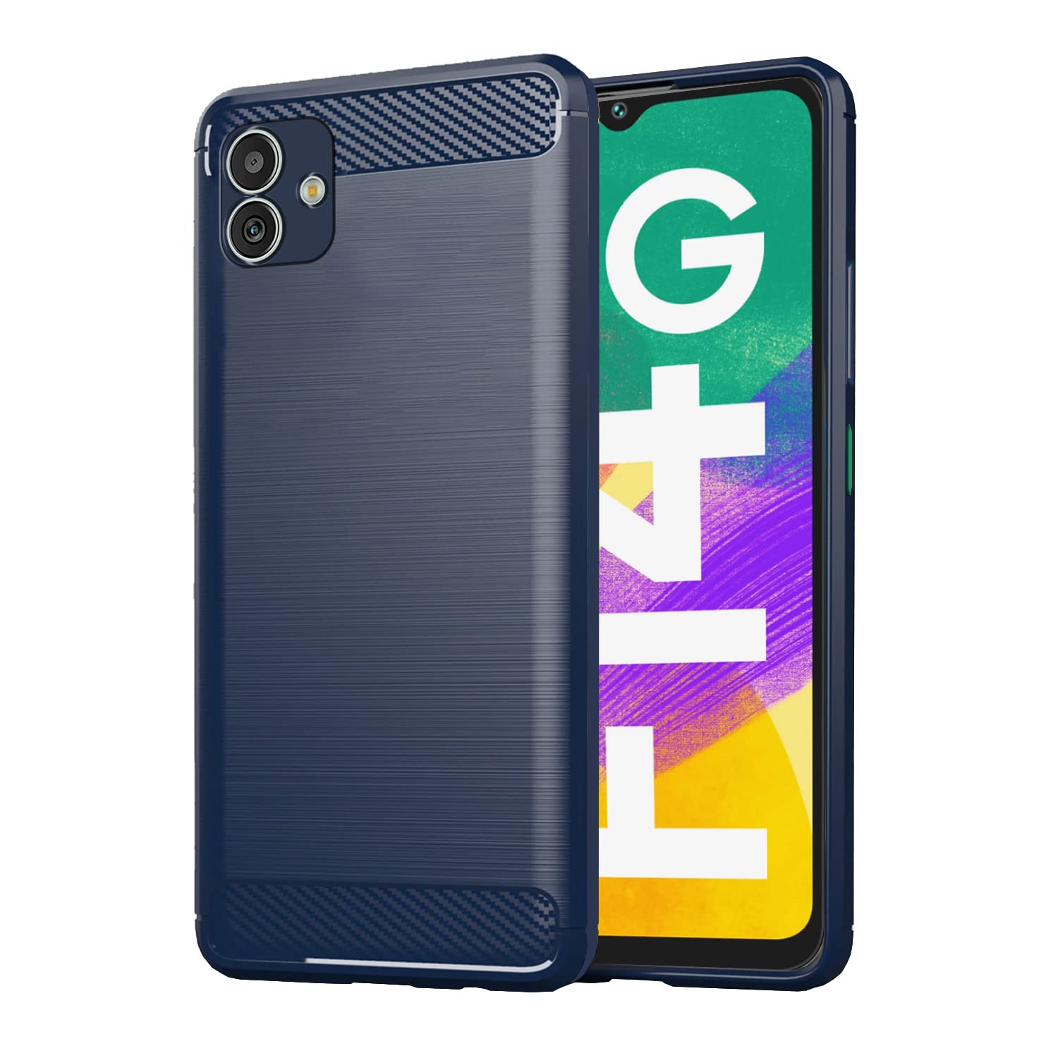Samsung Galaxy F14 5G Hybrid Carbon Fiber Back Cover - Blue