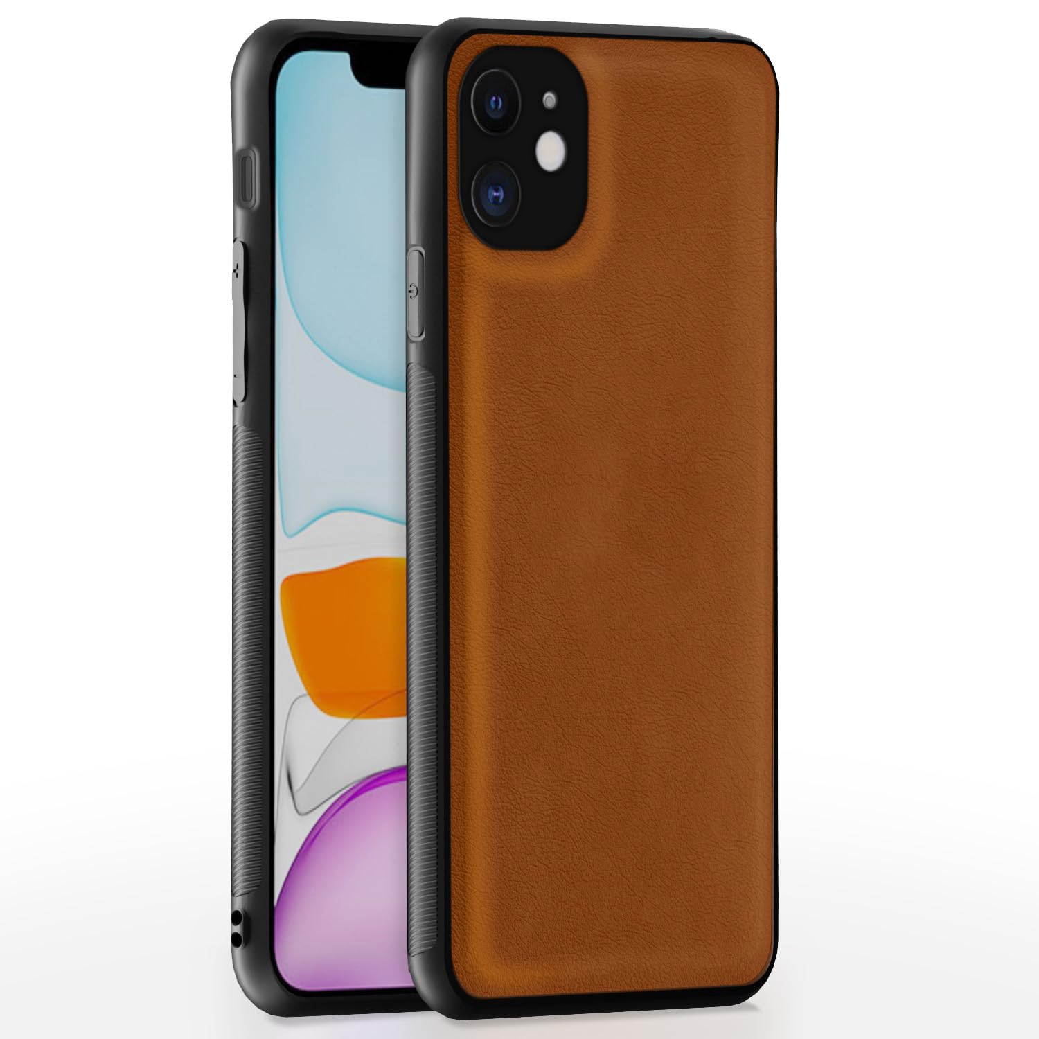 Pikkme camel Leather phone cover for iPhone 11