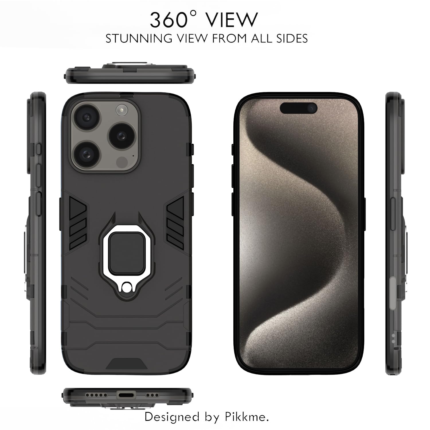 Pikkme black mobile back cover for iPhone 16 Pro – photo 3