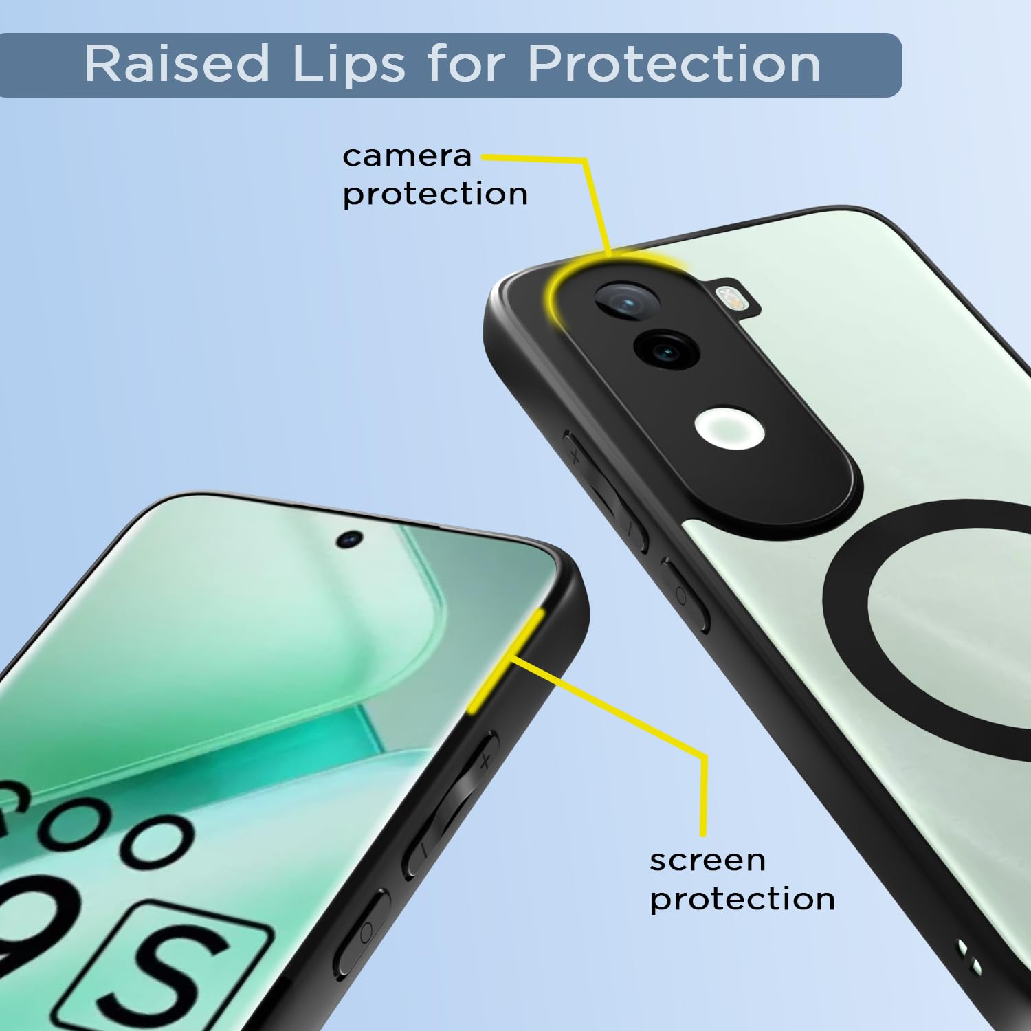 Vivo V40e/iQOO Z9s 5G mobile back cover in black mag-safe by Pikkme – photo 4