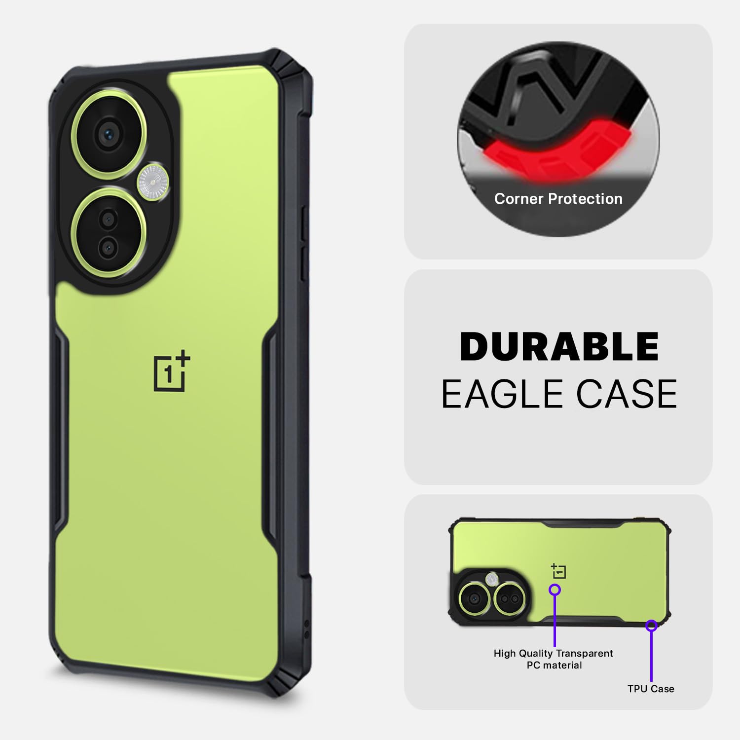 Pikkme OnePlus Nord Ce 3 Lite 5G Eagle Back Cover (Black)