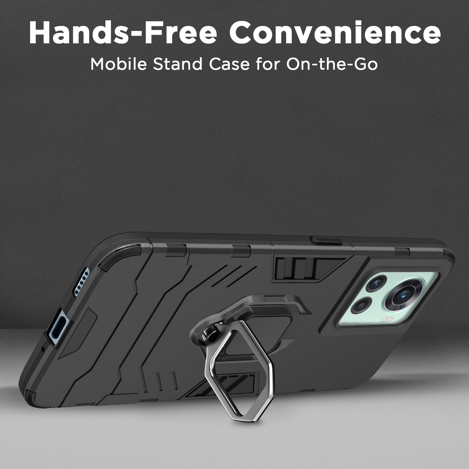 Pikkme OnePlus 10R | 5G / 10R | 5G Prime Edition D5 Tough Armor Back Cover | Black