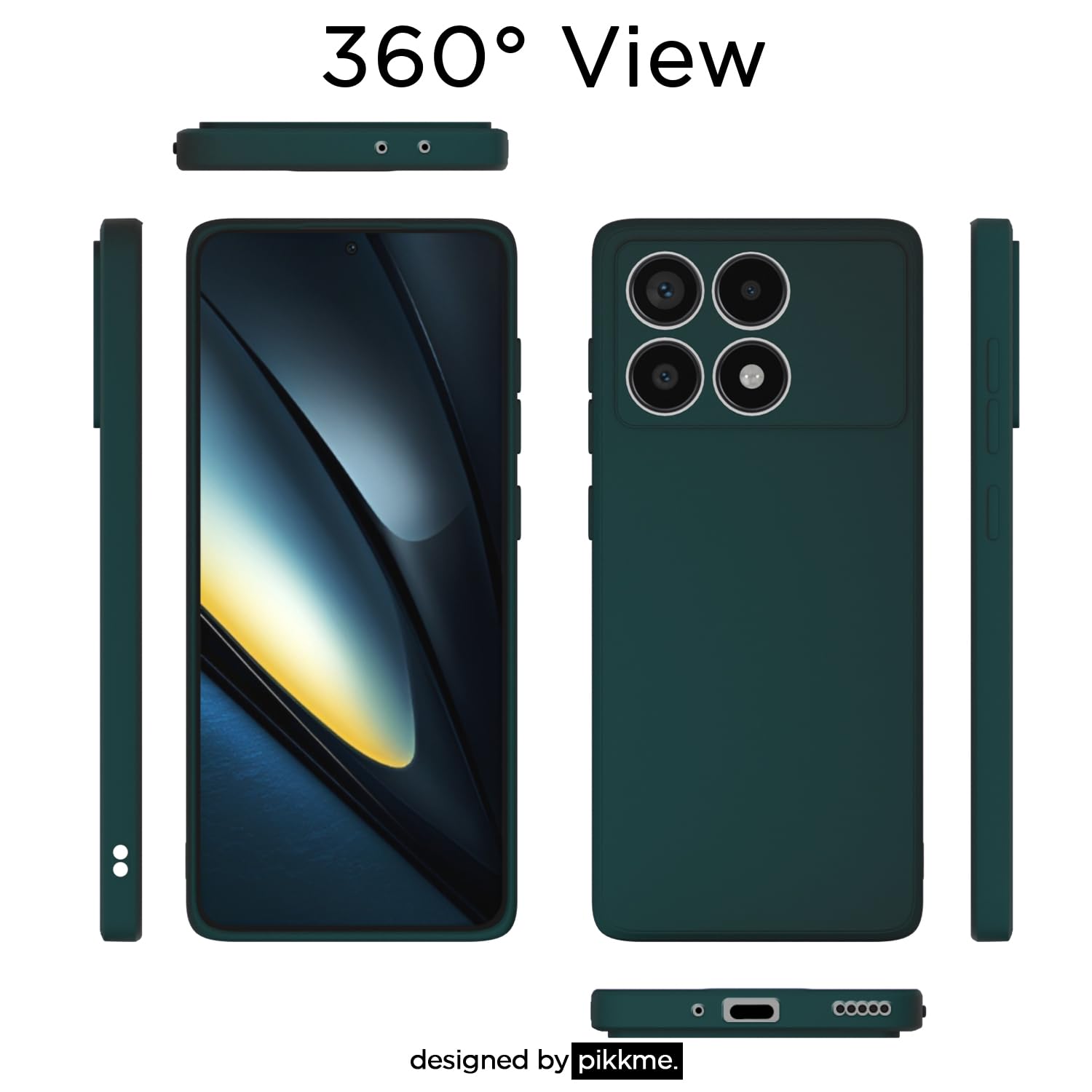 Green Matte mobile back cover for Poco F6 Pro 5G – Pikkme – photo 3