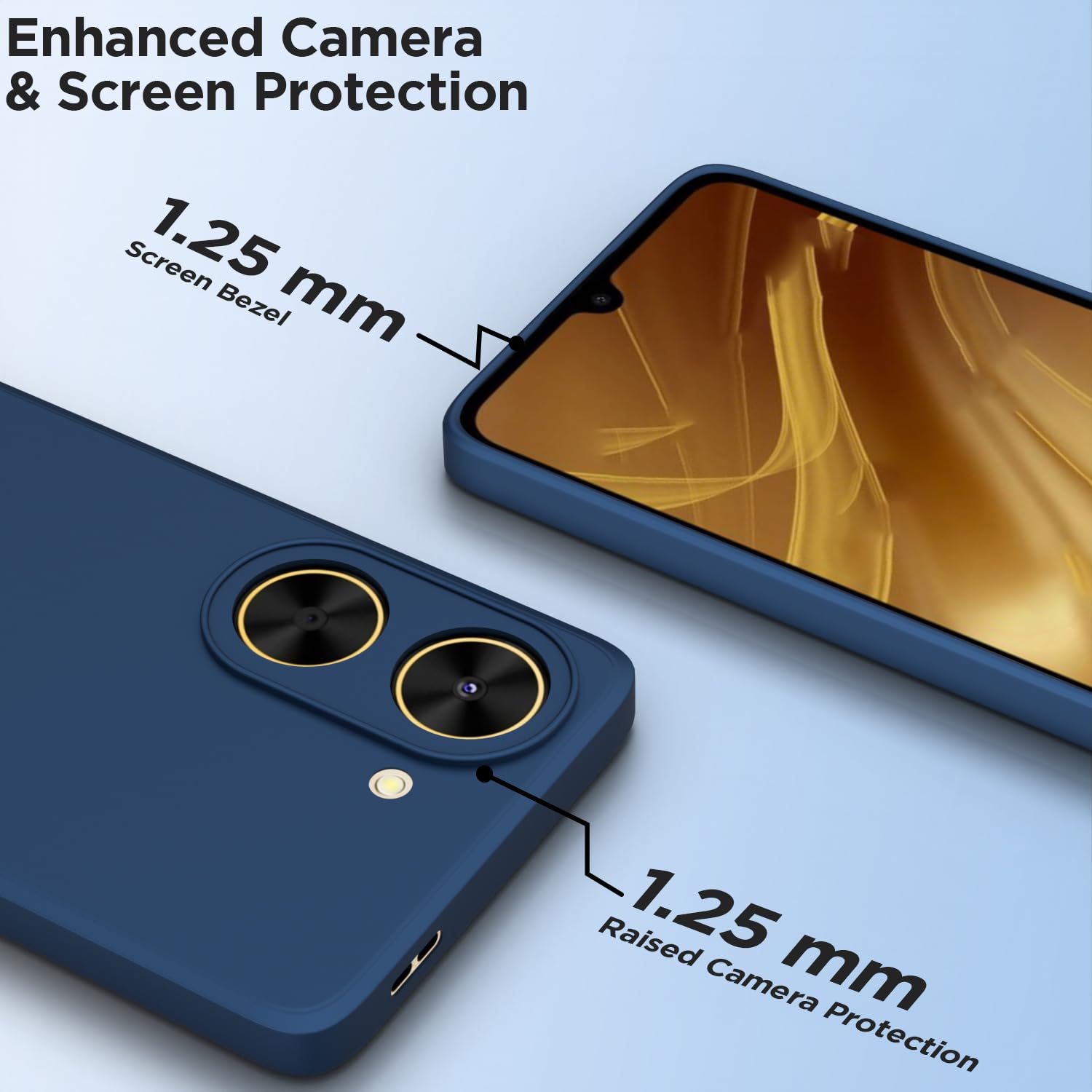 Pikkme Redmi A5/Poco C71 Soft Matte Silicone Shockproof Case (Blue)