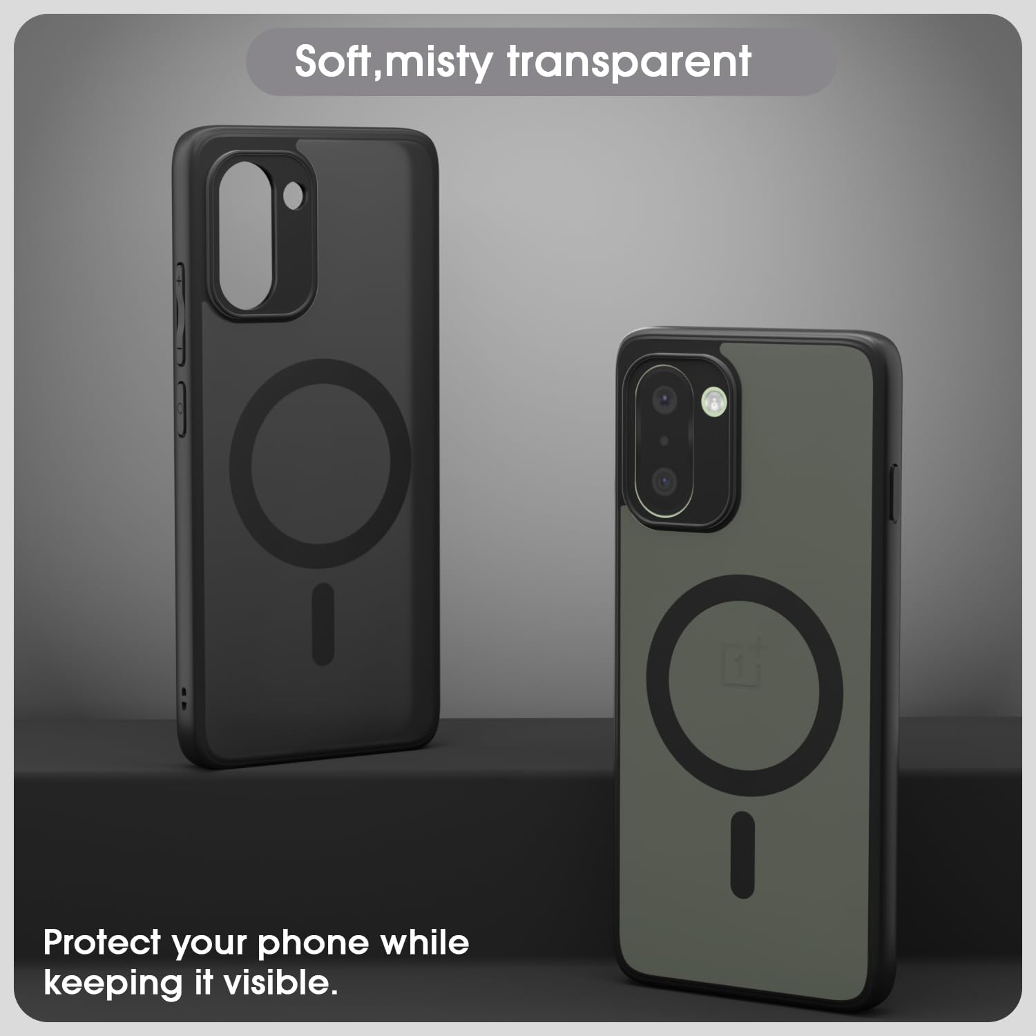 Black smoke mag-safe back cover for OnePlus 15R 5G – Pikkme – photo 3