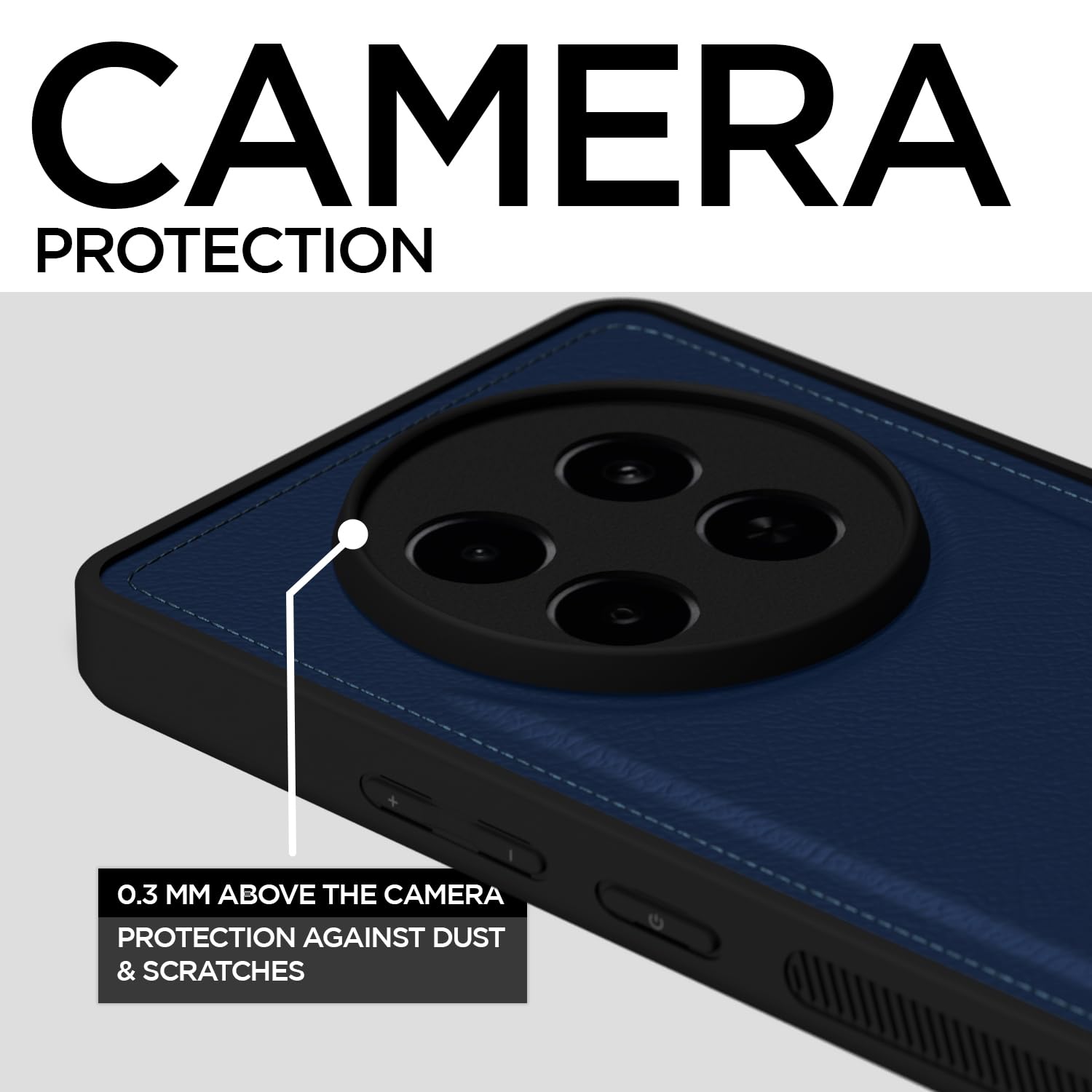 Pikkme Realme 13 Plus 5G / Realme P1 Speed 5G Leatherback Back Case | Blue
