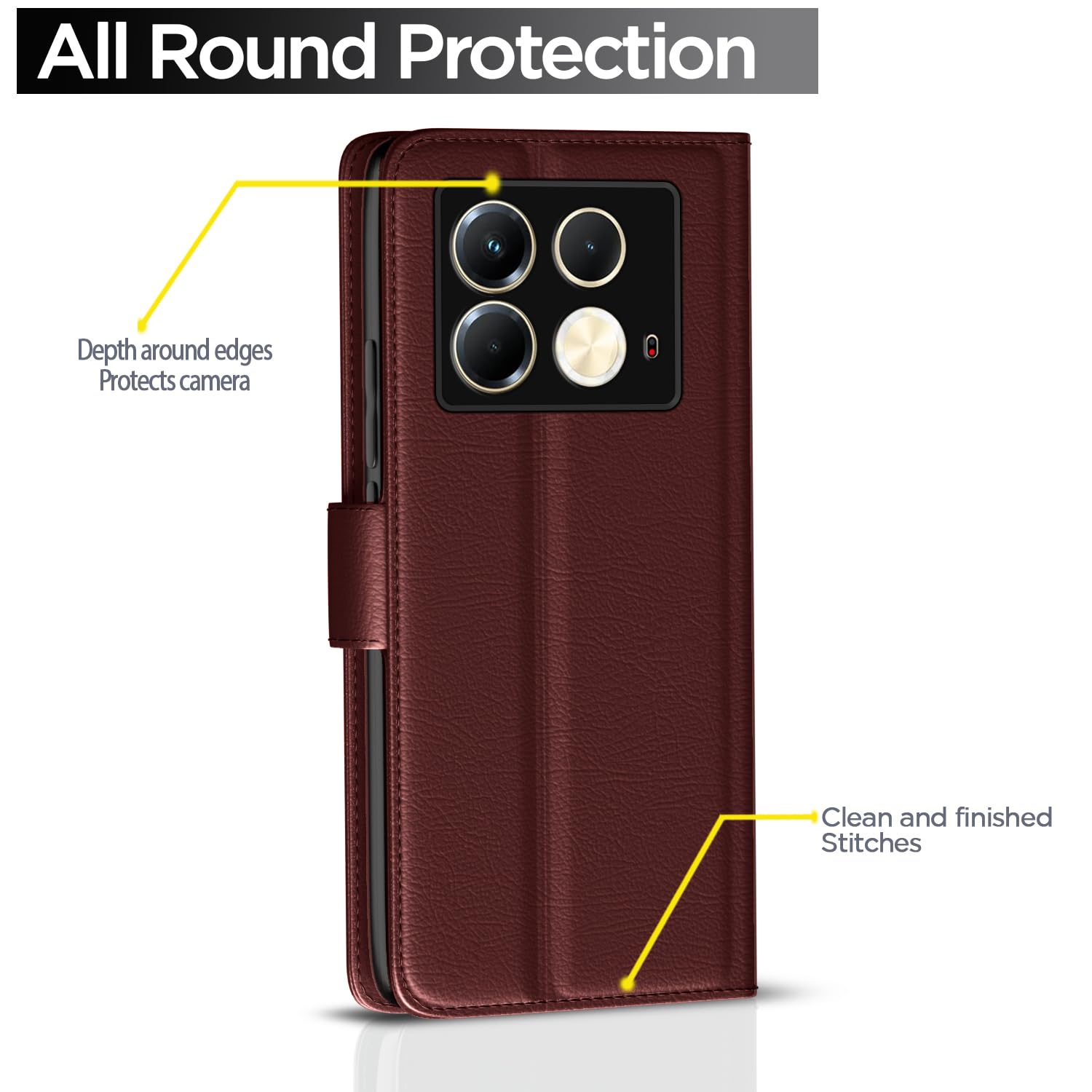 Pikkme brown flip cover for Infinix Note 40 5G – photo 4