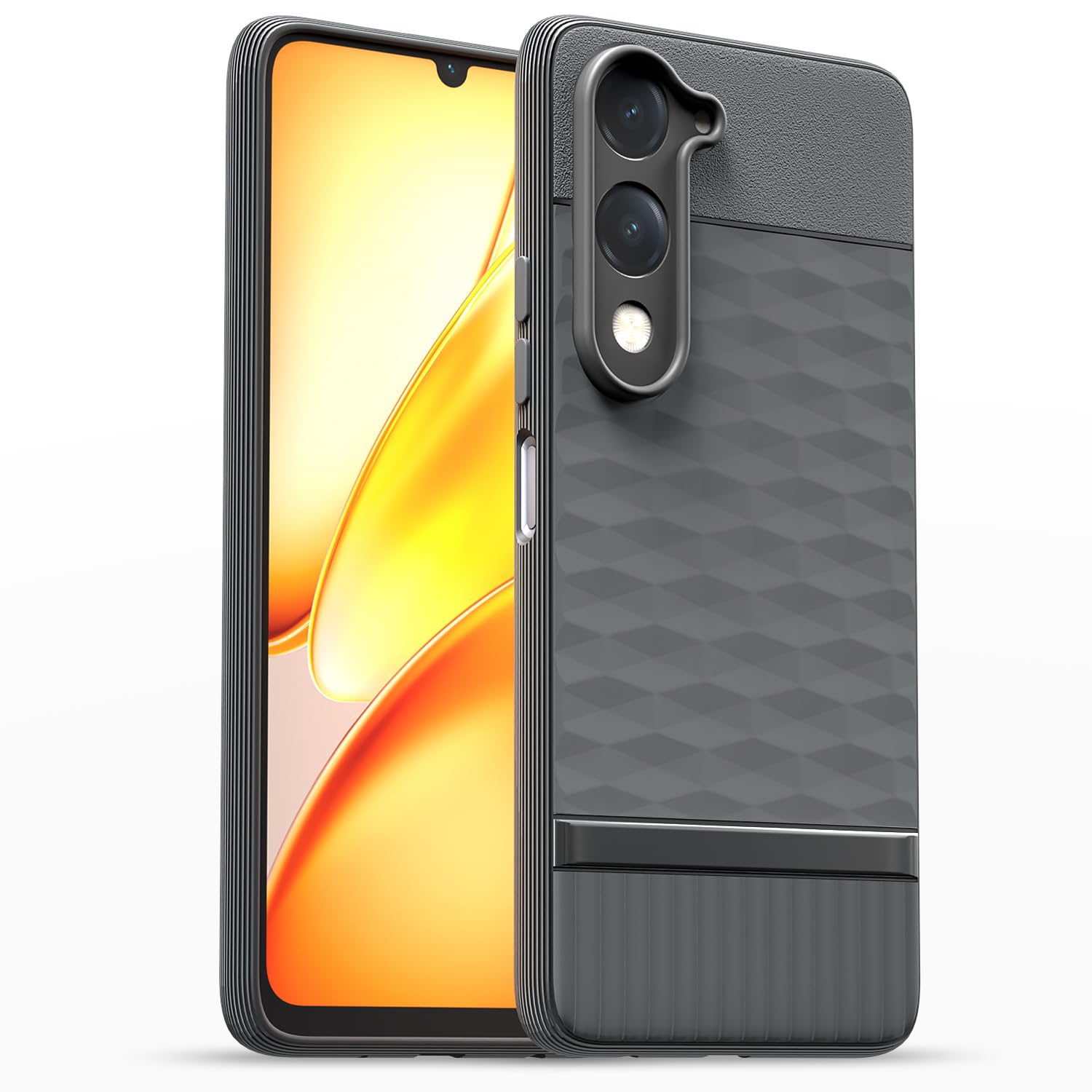 Pikkme grey mobile cover for iQOO Z10 Lite 5G/Vivo T4 Lite 5G/Y19 5G/Y19e/Y04 4G/Y29s 5G