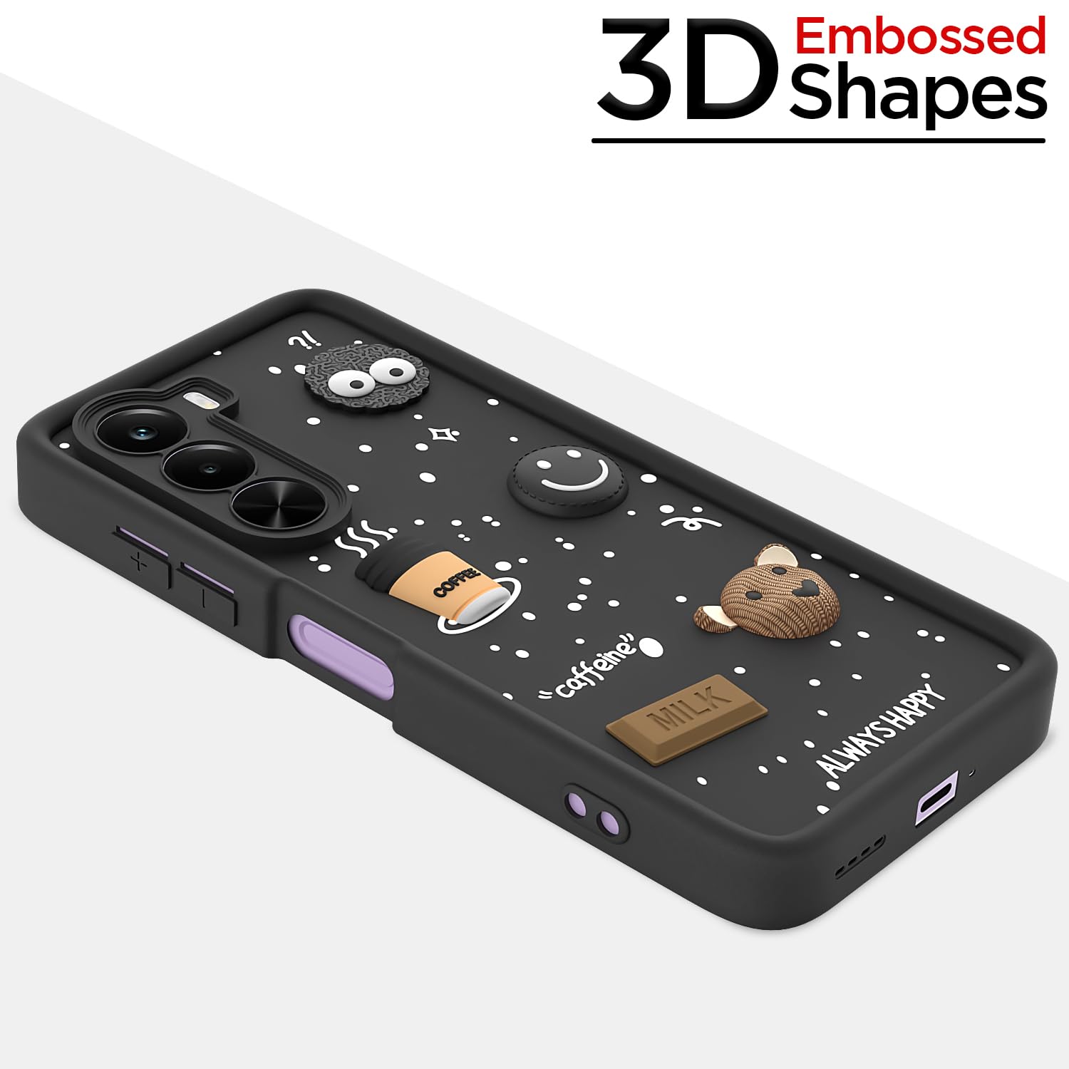 Pikkme Realme P4x 5G Bear Coffee black back cover – photo 3