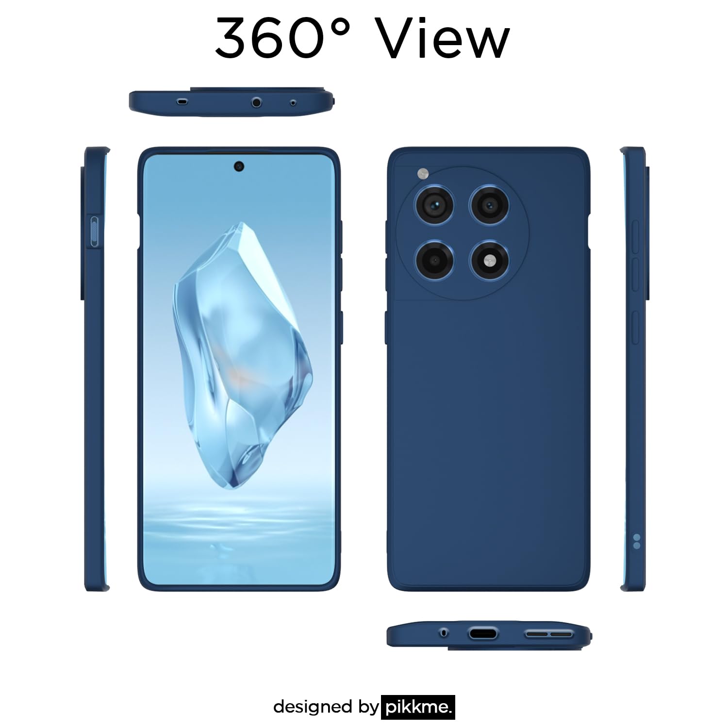 Pikkme OnePlus 12R 5G Liquid Silicone Back Cover | Blue