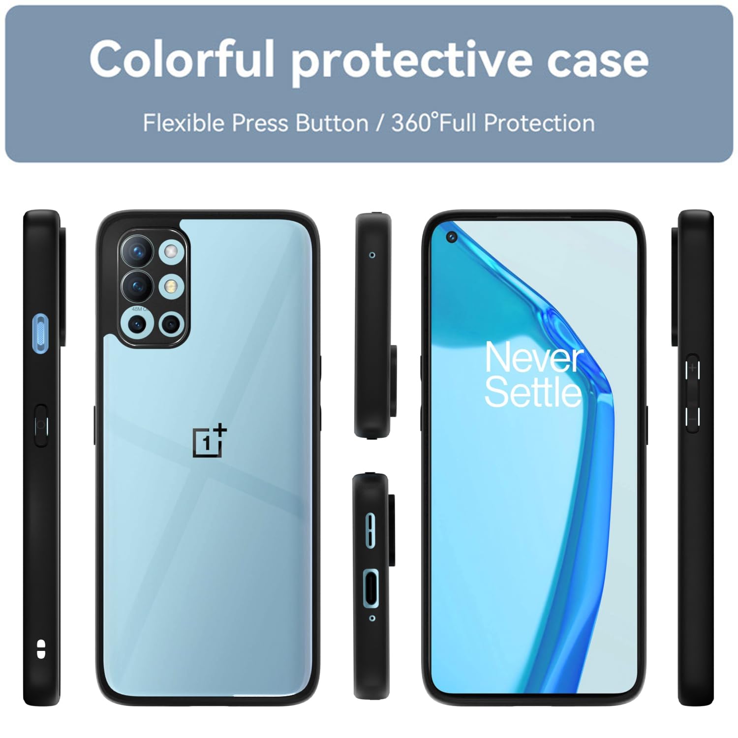 Black Hybrid mobile back cover for OnePlus 8T/9R 5G – Pikkme – photo 2