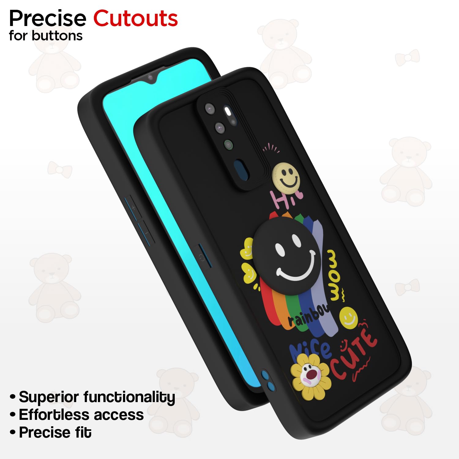 Oppo A5 2020/A9 2020 Soft Silicone mobile cover in black by Pikkme – photo 6