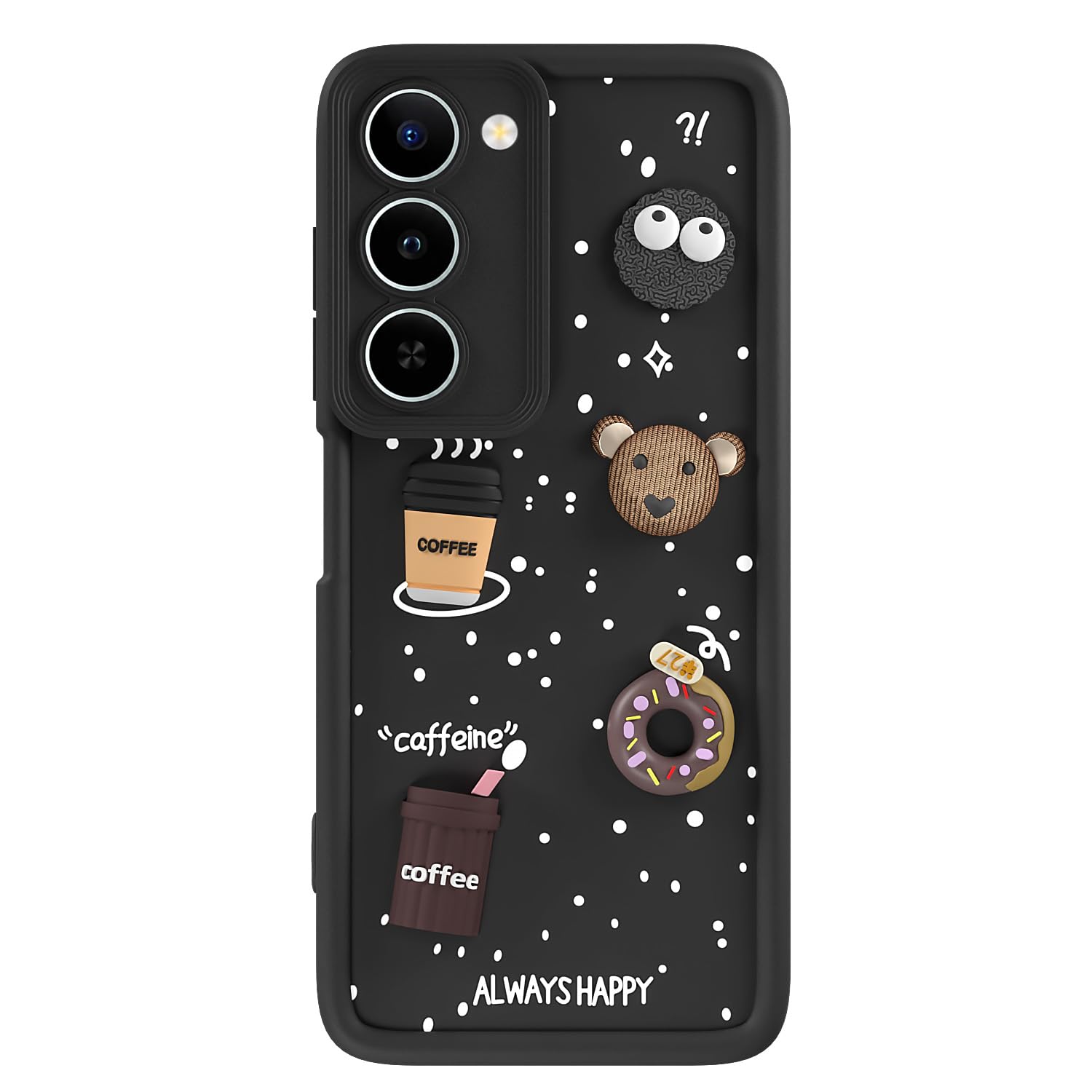 Realme P4 Lite/C83 5G Bear Coffee back cover in black by Pikkme – photo 7