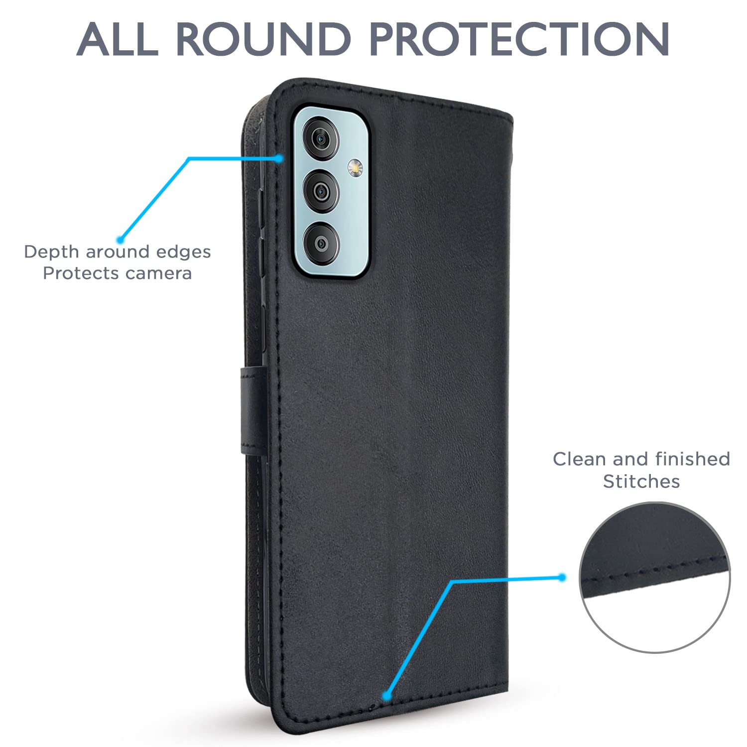 Samsung F23 5G mobile flip cover in black by Pikkme – photo 4