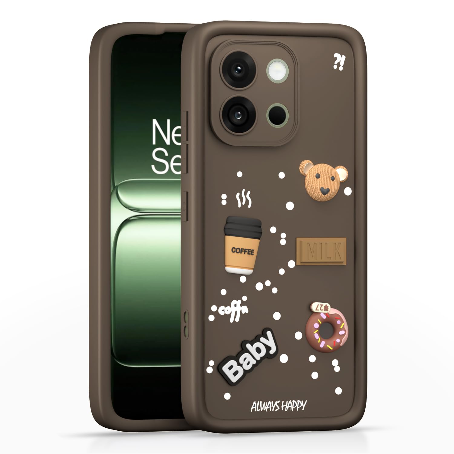 Pikkme brown Silicone back cover for OnePlus 13S 5G/3D