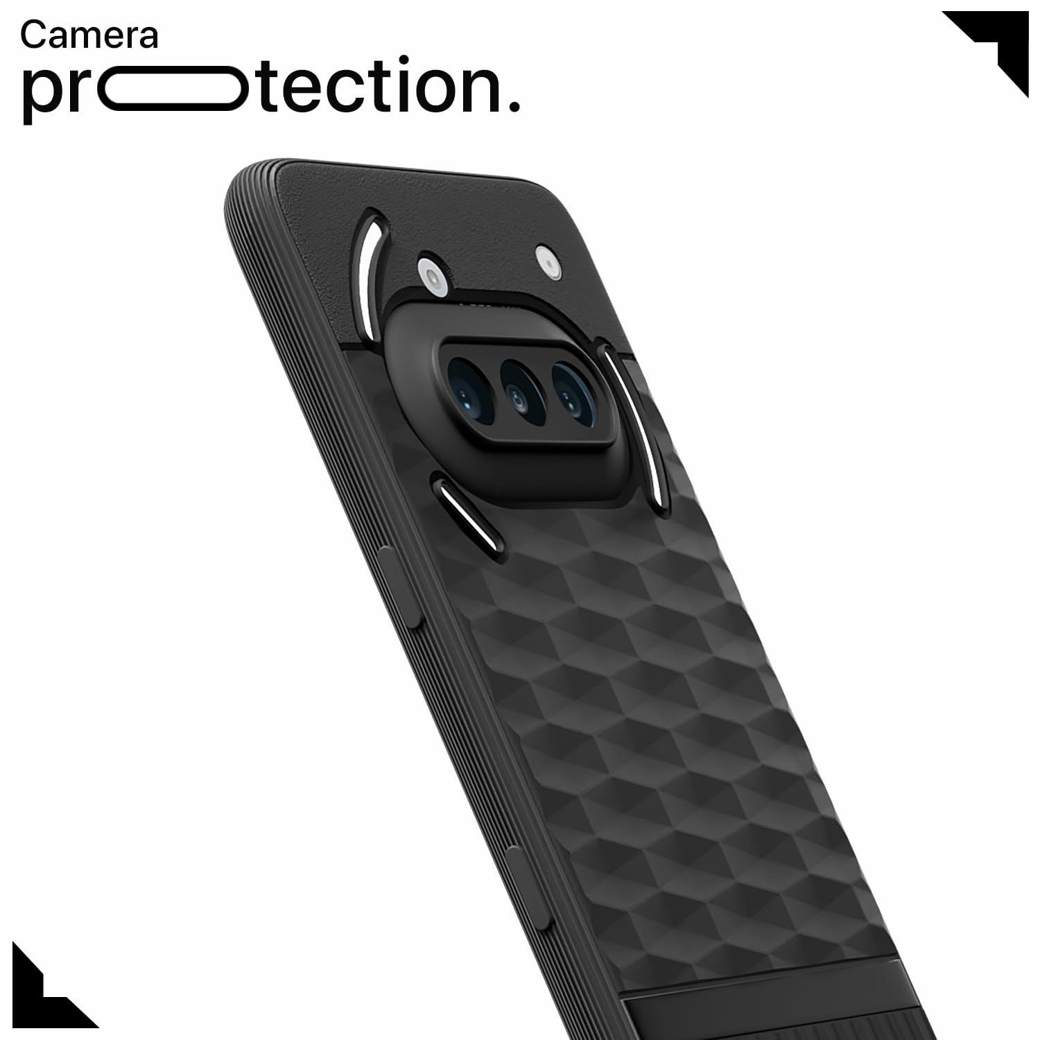 Pikkme Nothing Phone 3a 5G Shockproof Soft Flexible Gencase Back Cover (Black)