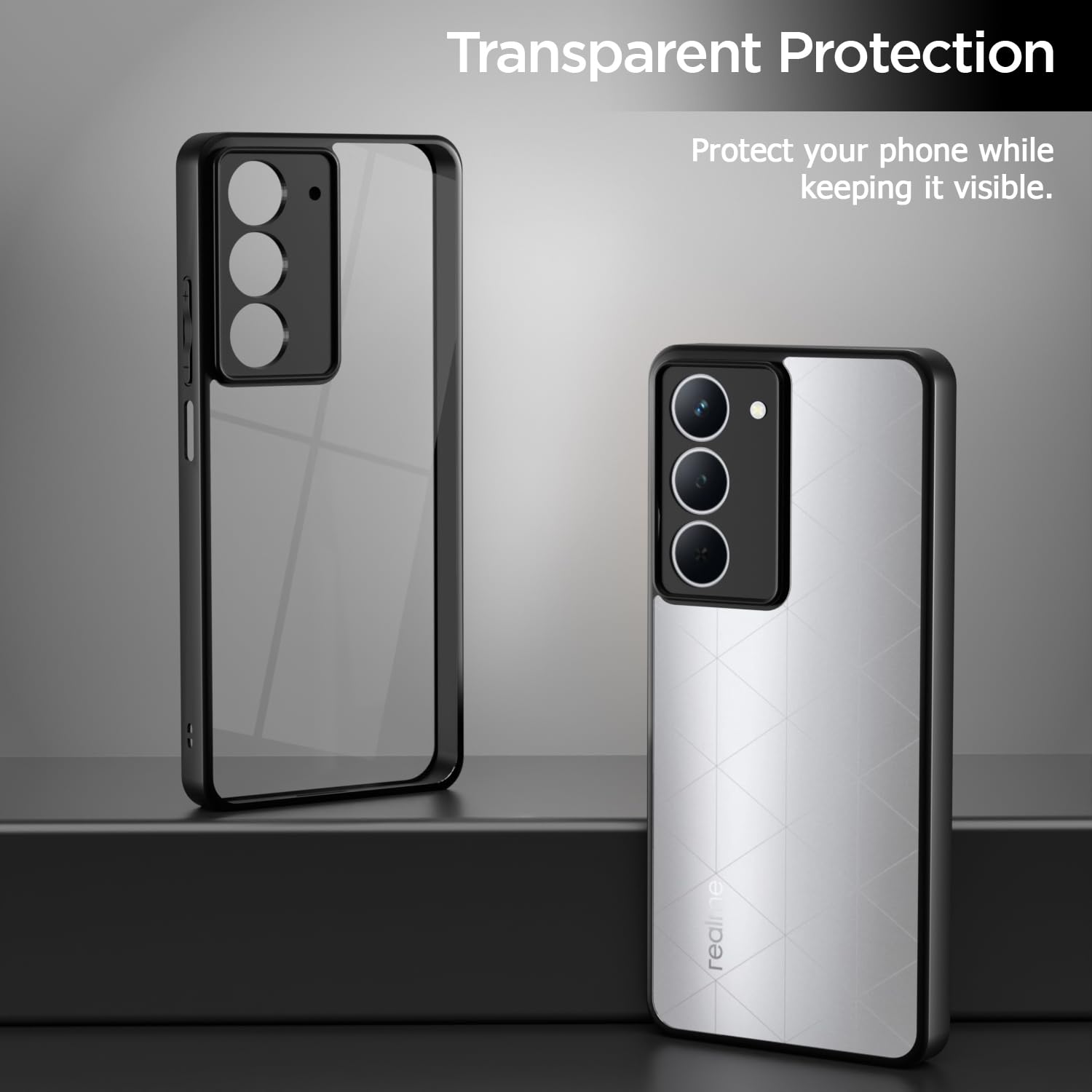 Pikkme Realme P3x 5G Eagle 2 Shockproof Sleek Hybrid Armor Back cover (Black)