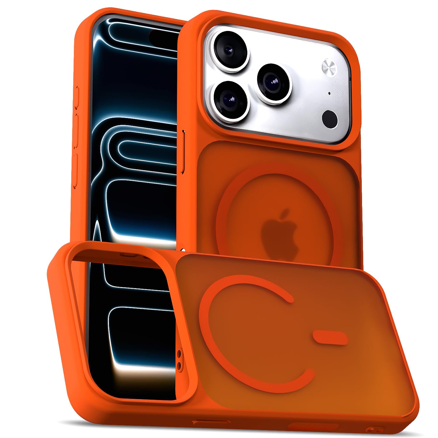 Pikkme orange smoke mag-safe MagSafe phone cover for iPhone 17 Pro Max