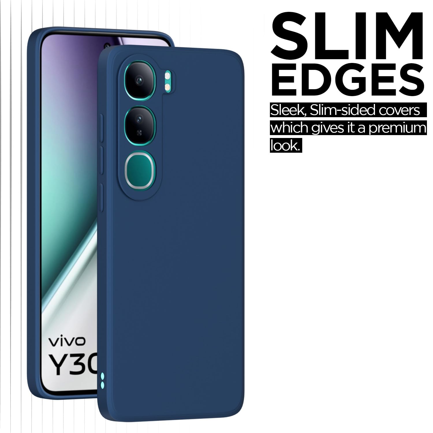 Vivo Y300/V40 Lite 5G Matte mobile back cover in blue by Pikkme – photo 6