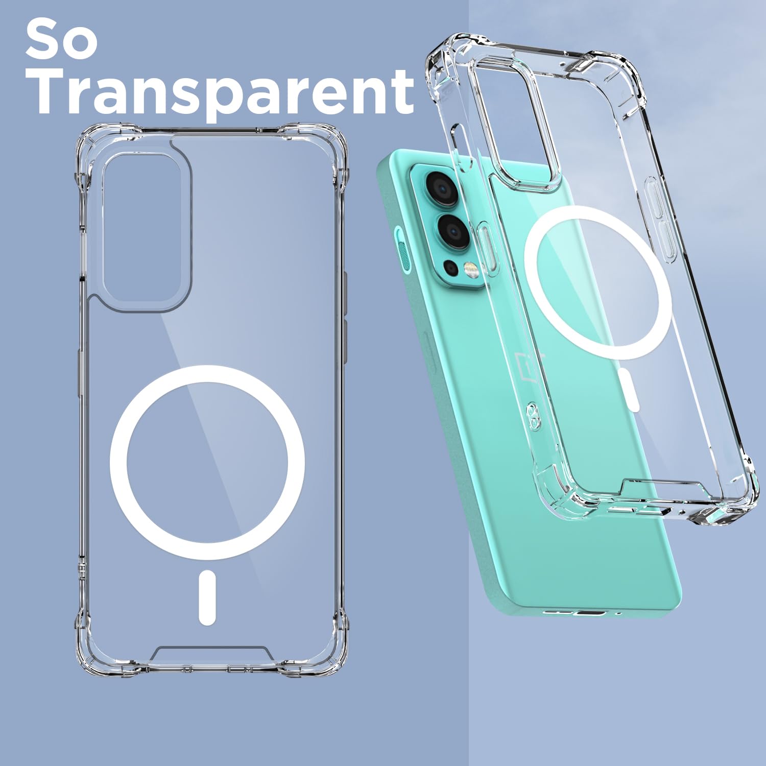 OnePlus Nord 2 5G mobile back cover in transparent mag-safe by Pikkme – photo 2