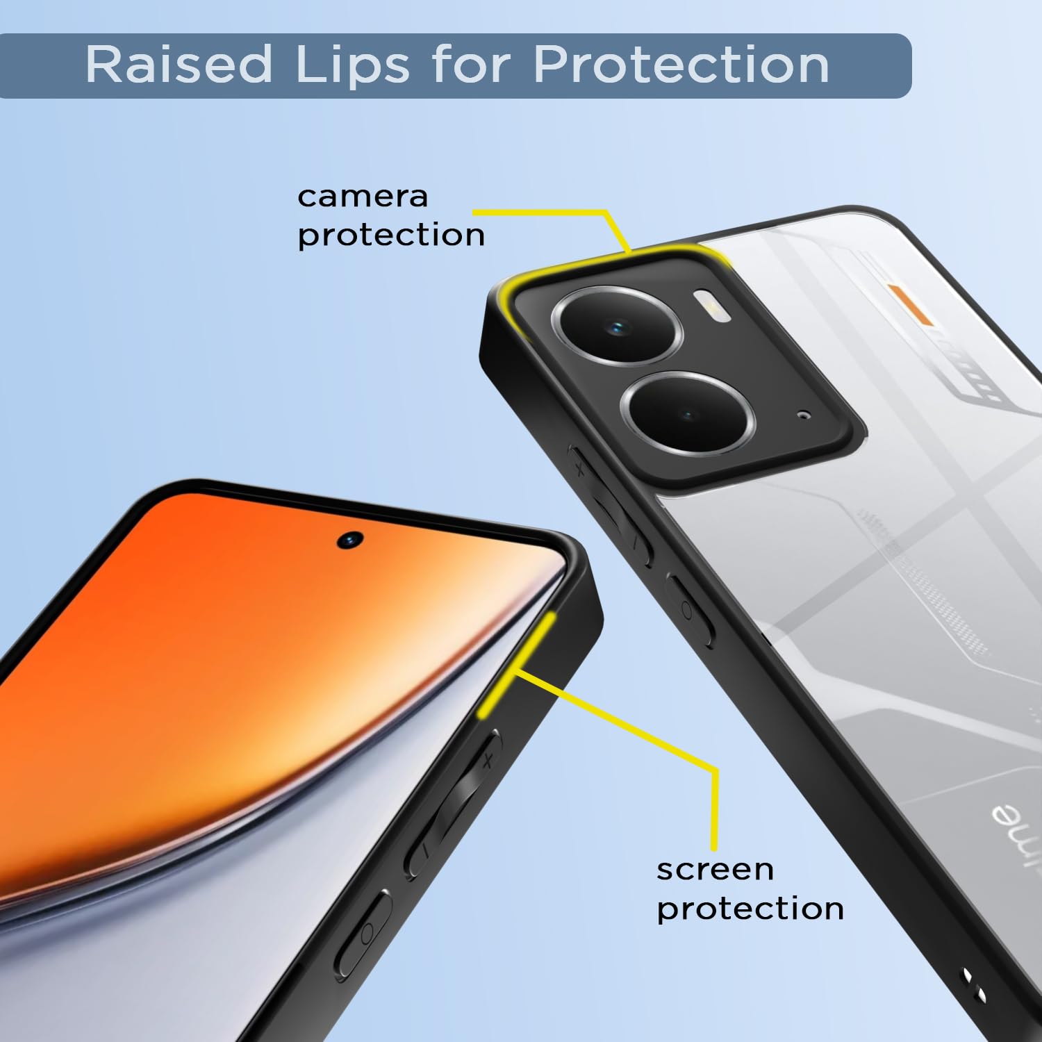 Pikkme Realme P3 Eagle 2 Back Cover (Black)